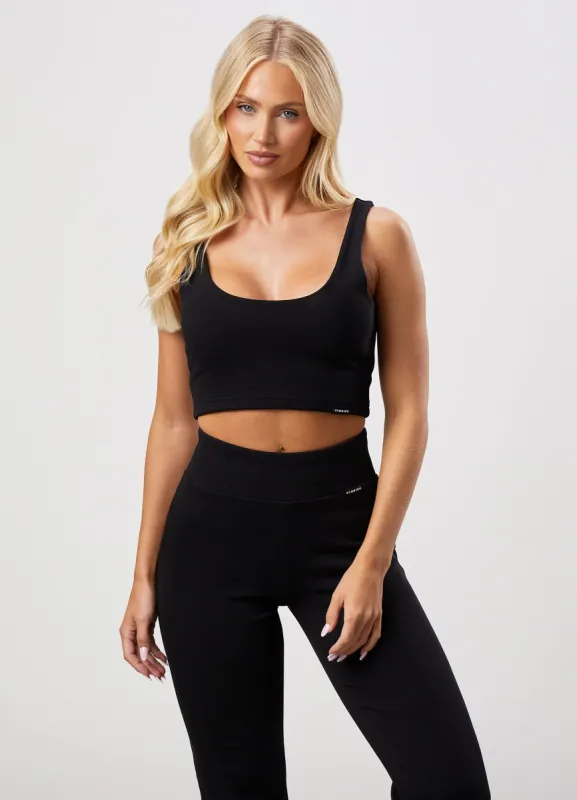 Gym King 365 Rib Scoop Neck Bralette - Black sold by The Gym King