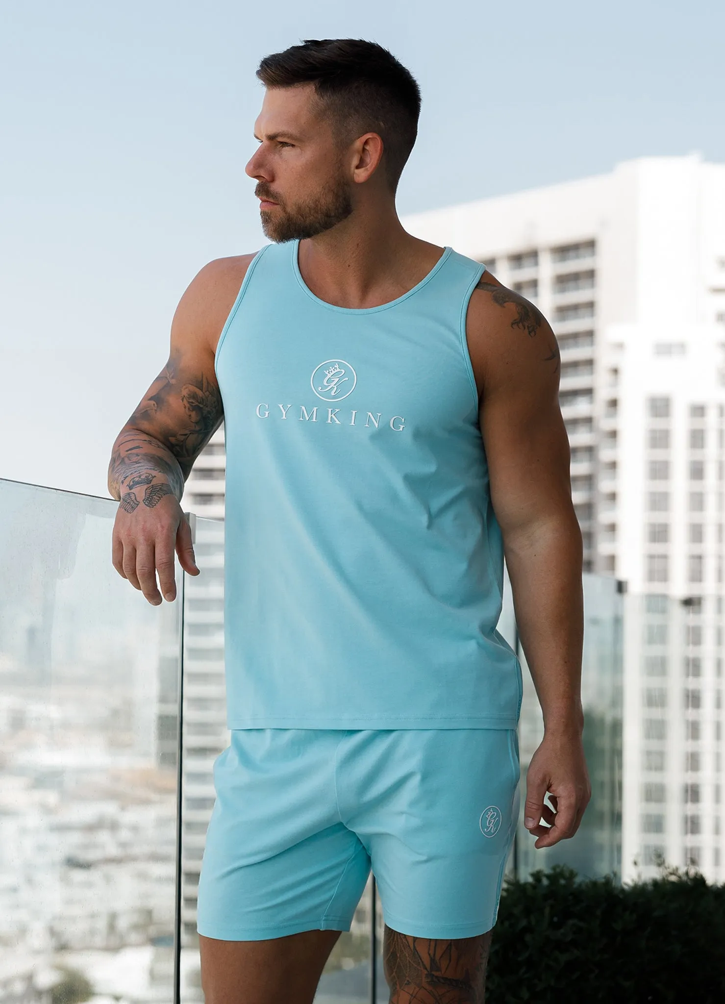 Gym King Pro Jersey Vest - Aqua Blue sold by The Gym King