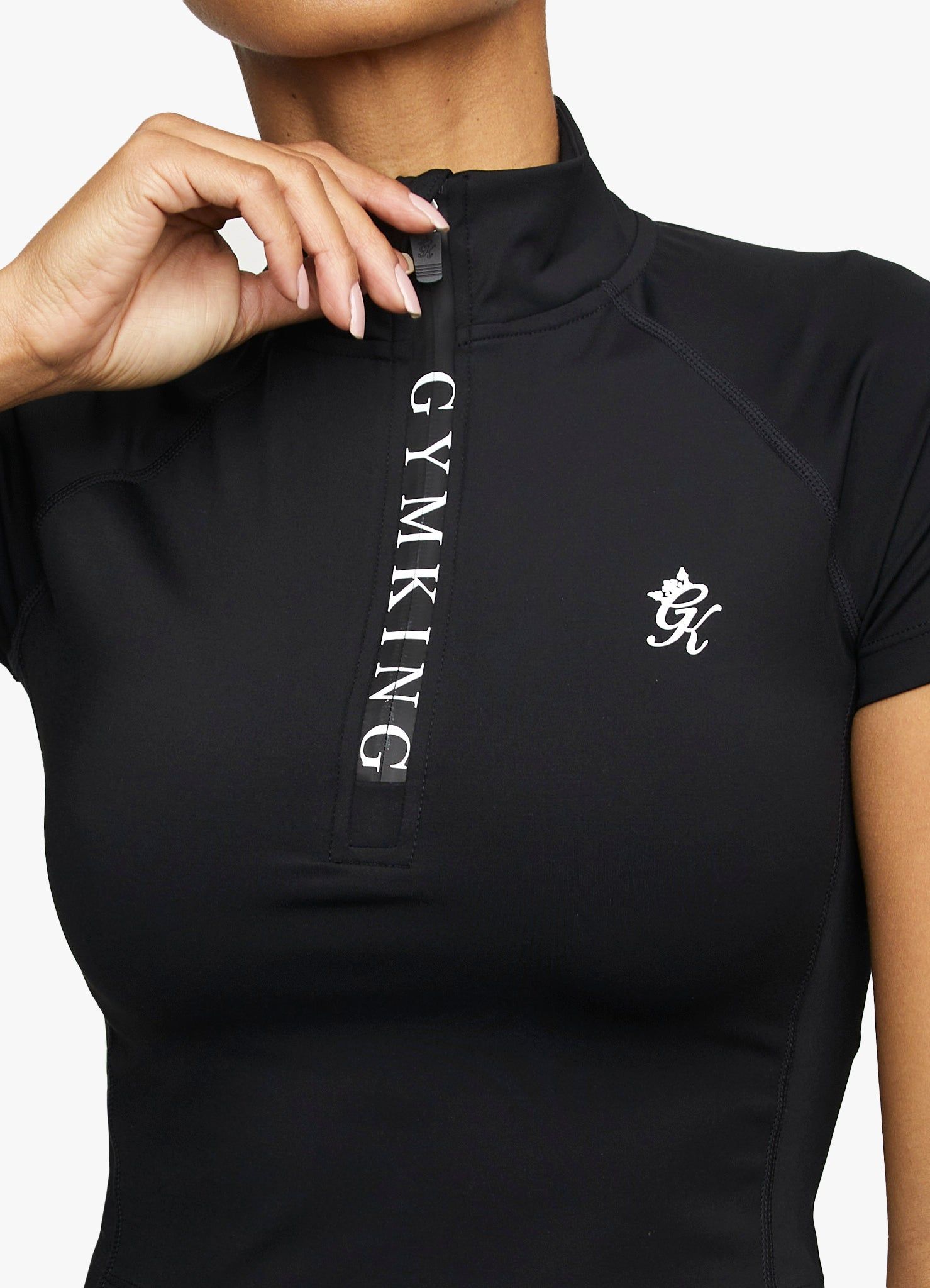 Gym King Short Sleeve Taped Crop Funnel - Black sold by The Gym King product image thumbnail 4