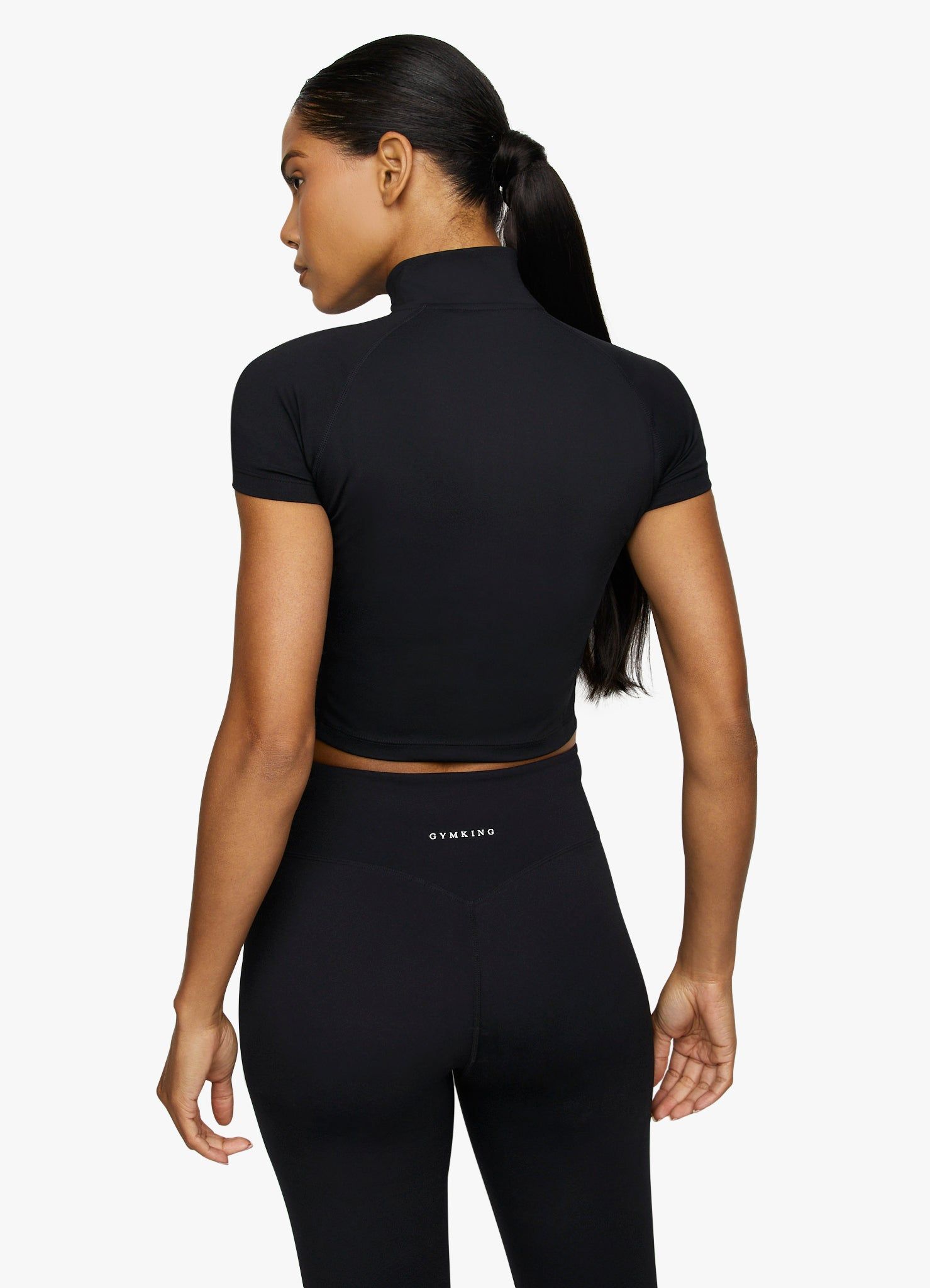 Gym King Short Sleeve Taped Crop Funnel - Black sold by The Gym King product image thumbnail 3