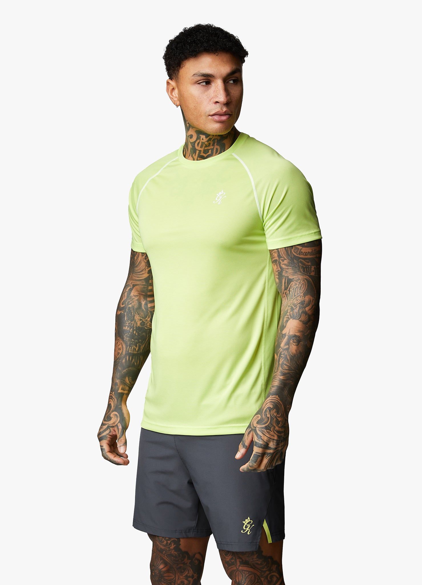 Gym King Motivate Stripe Tee - Lime/Graphite sold by The Gym King