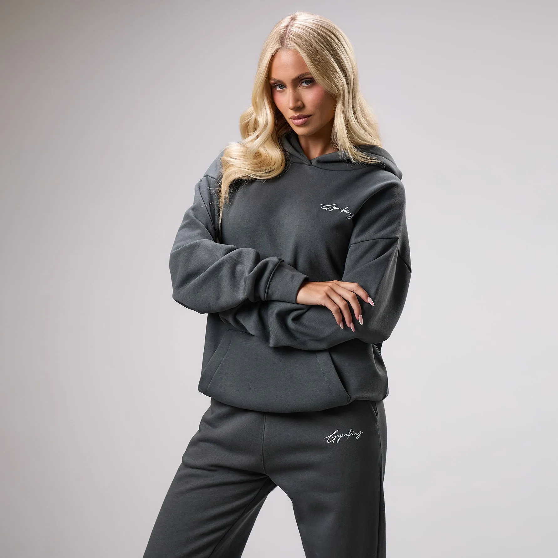 Gym King Reset Oversized Fleece Hood - Green Smoke sold by The Gym King product image thumbnail 2