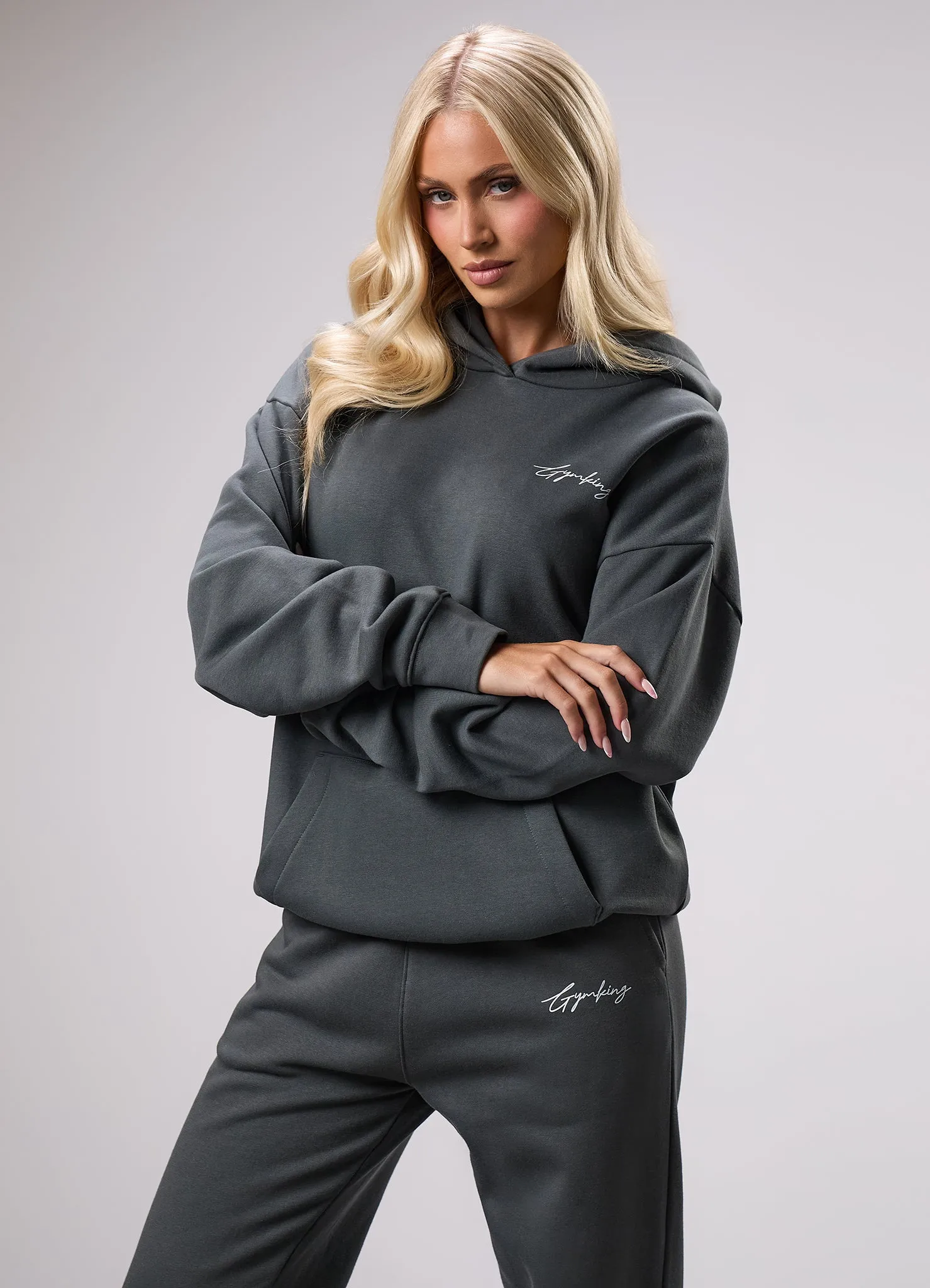 Gym King Reset Oversized Fleece Hood - Green Smoke sold by The Gym King product image thumbnail 3