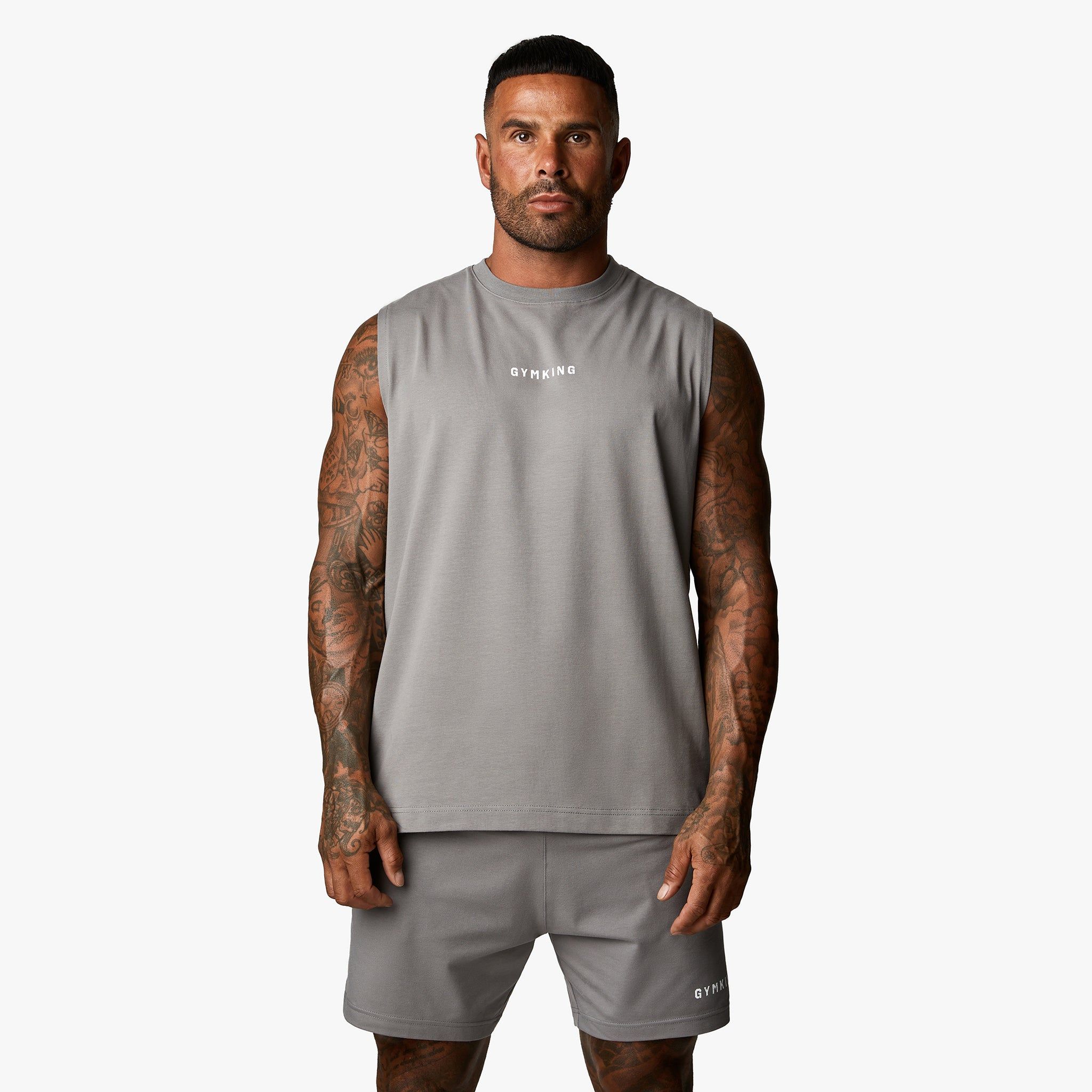 Gym King Training Division Tank - Grey/White sold by The Gym King product image thumbnail 2