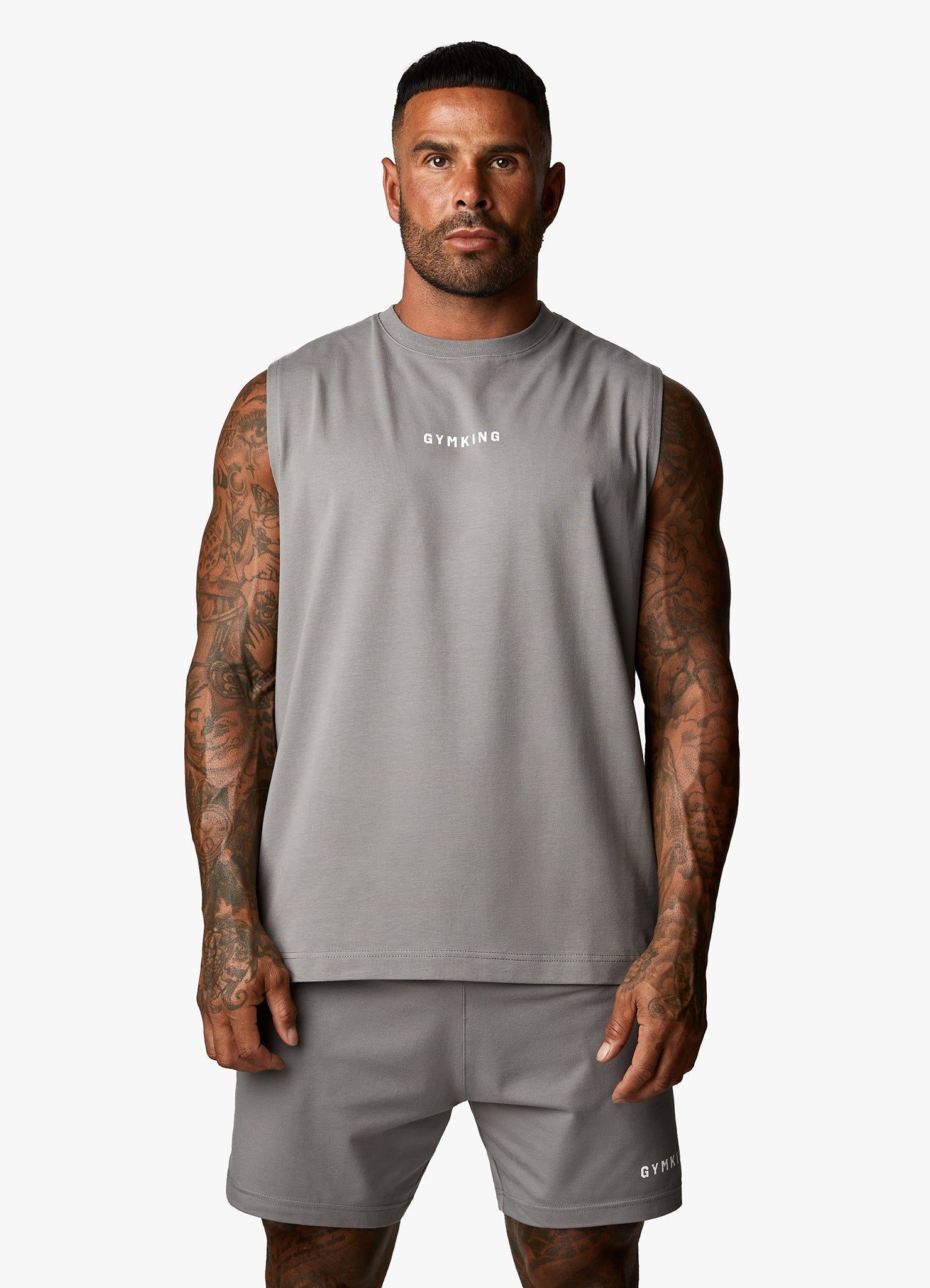 Gym King Training Division Tank - Grey/White sold by The Gym King product image thumbnail 3