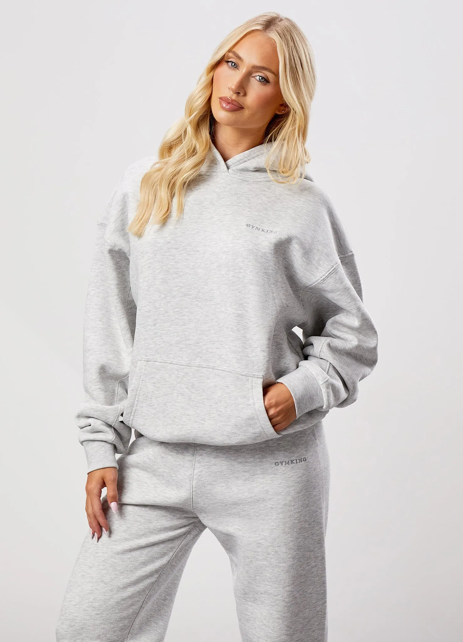 Gym King 365 Relaxed Fit Fleece Hoodie - Snow Marl sold by The Gym King