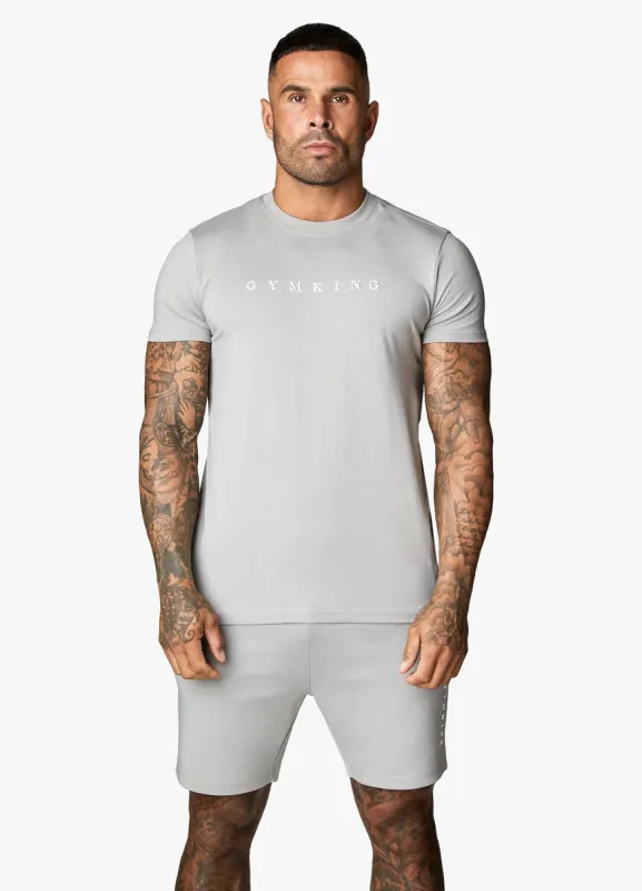Gym King Linear Print Tee - Cloudy Grey sold by The Gym King
