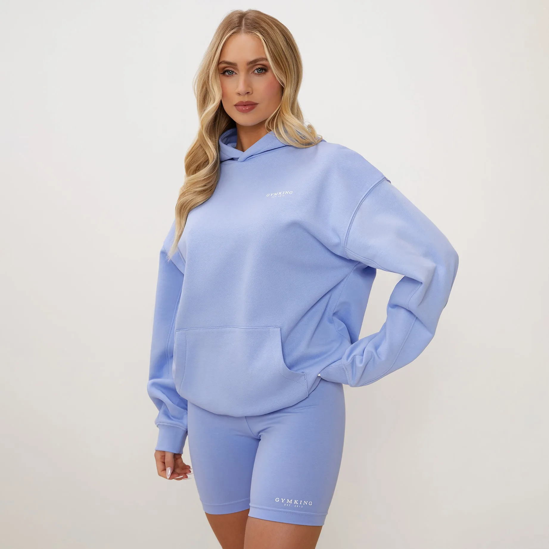 Gym King Established Relaxed Fit Hood - Cornflower Blue sold by The Gym King product image thumbnail 2