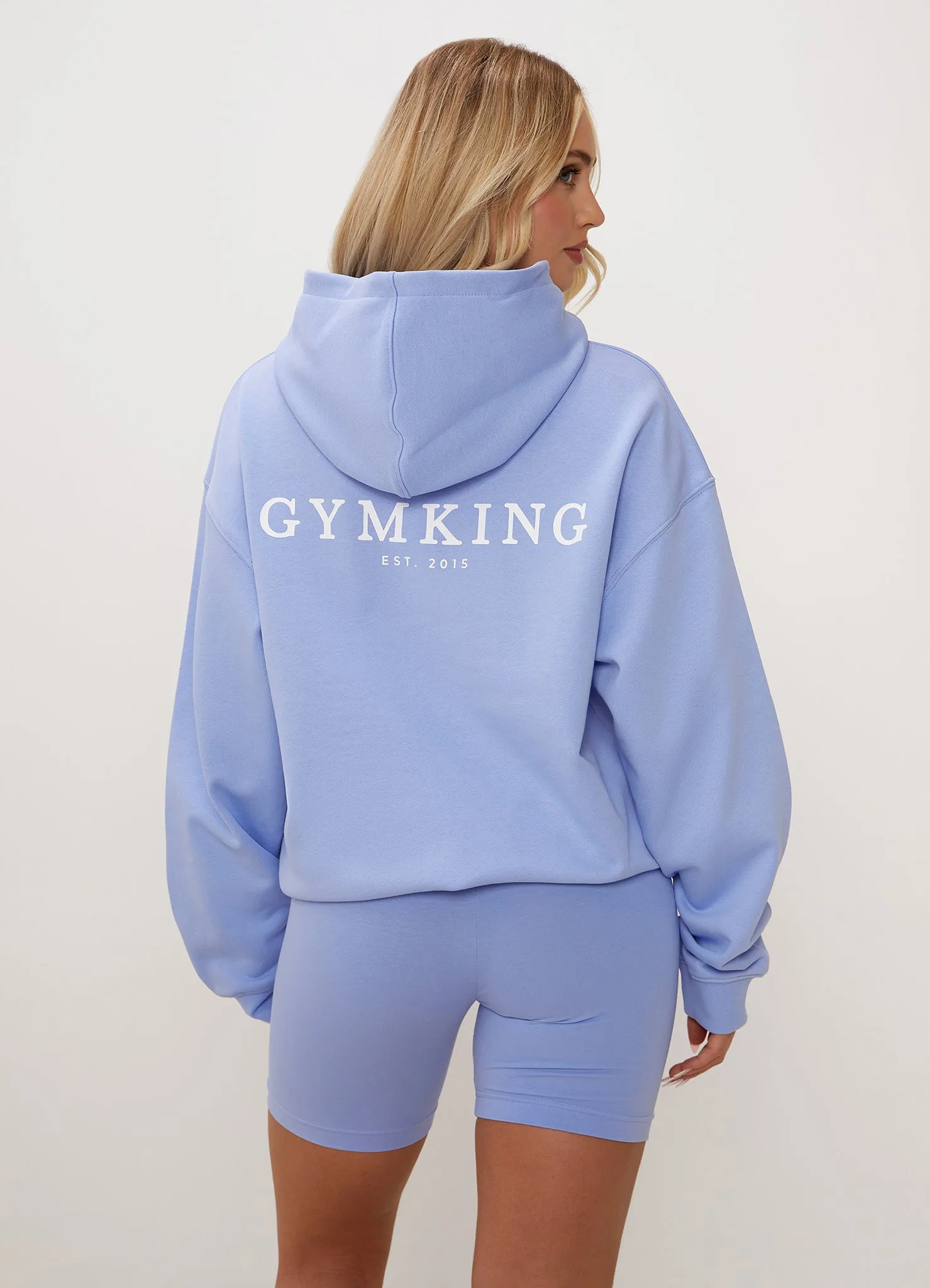 Gym King Established Relaxed Fit Hood - Cornflower Blue sold by The Gym King