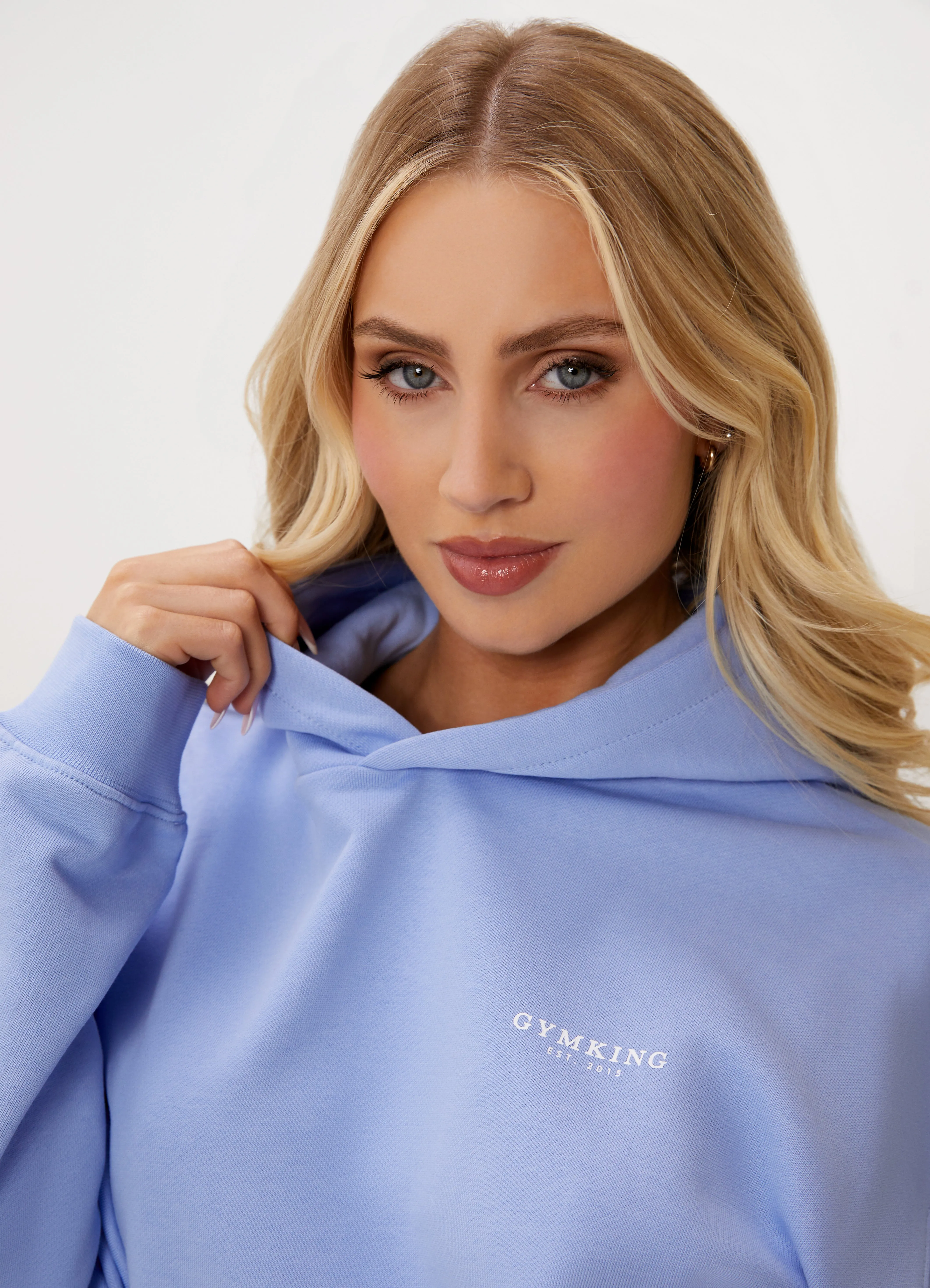 Gym King Established Relaxed Fit Hood - Cornflower Blue sold by The Gym King product image thumbnail 5