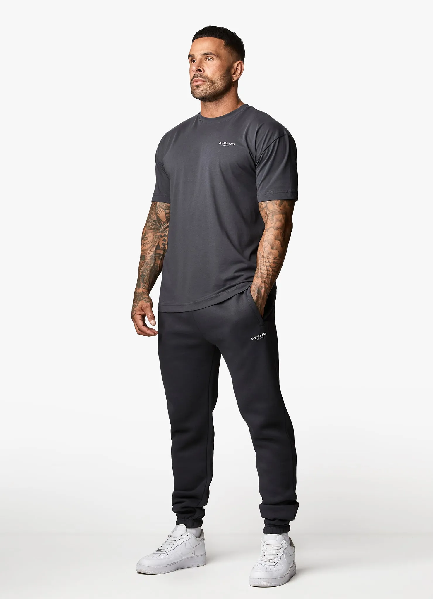 Gym King Oversized Logo Jogger - Dark Pewter sold by The Gym King product image thumbnail 4