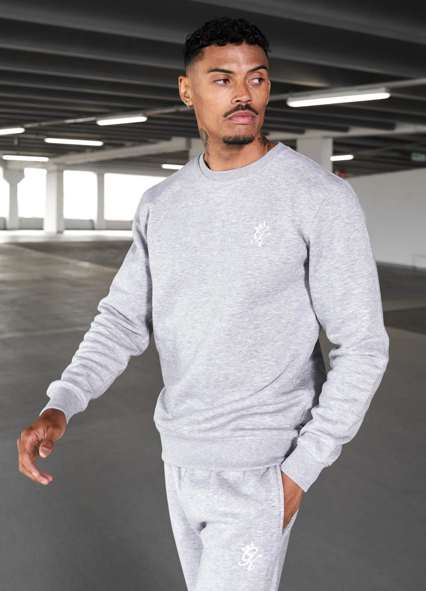 Gym King Fundamental Fleece Sweatshirt - Grey Marl sold by The Gym King