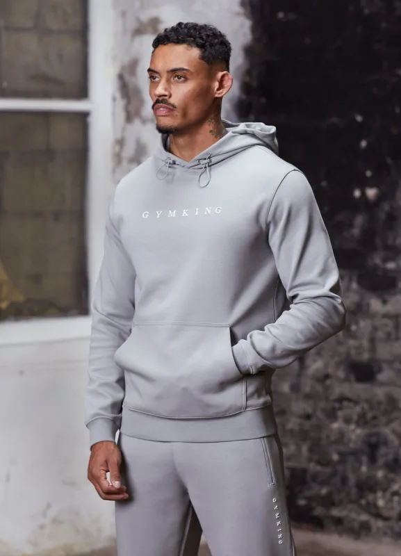Gym King Linear Print Interlock Hood - Cloudy Grey sold by The Gym King