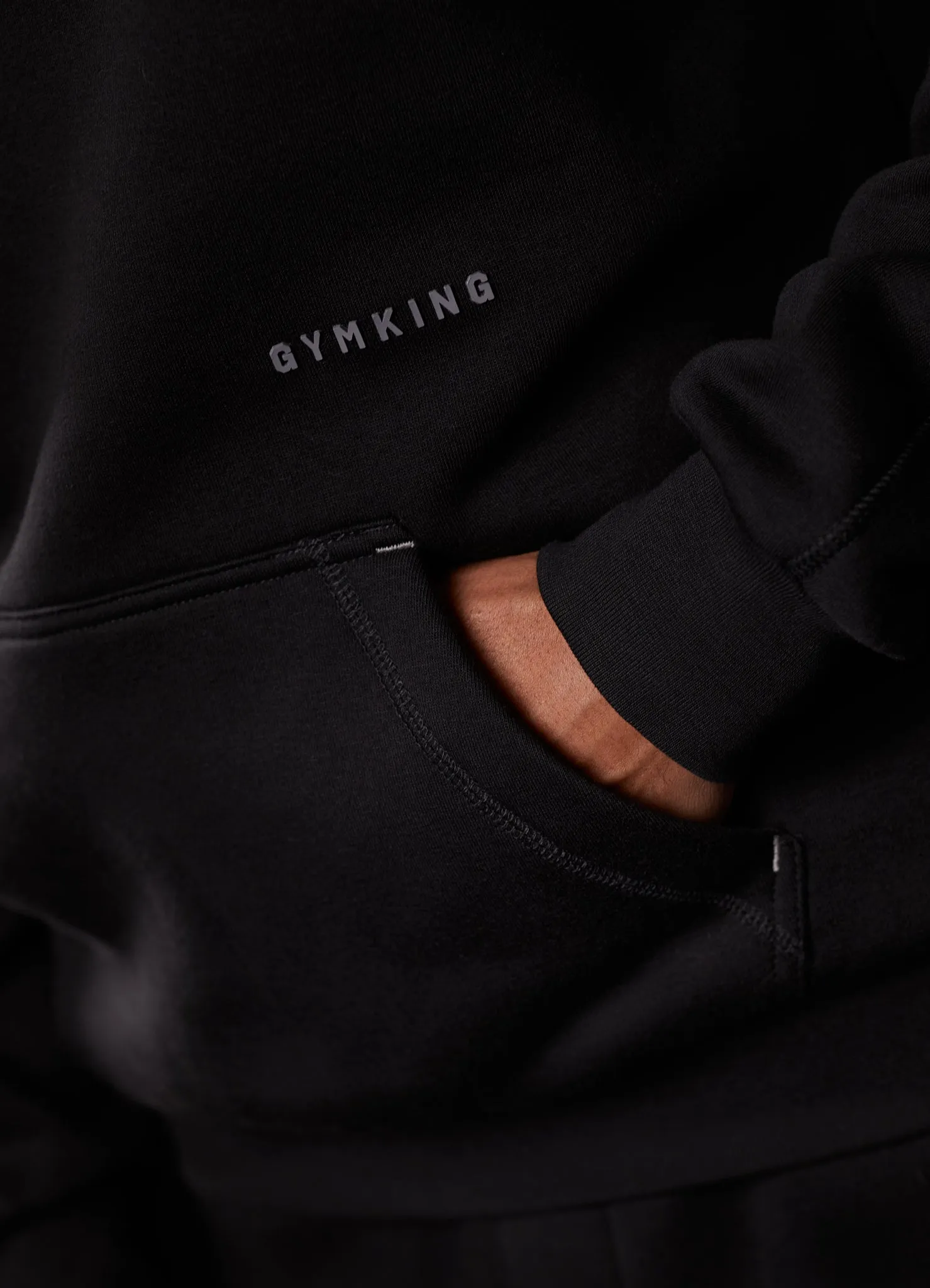 Gym King Outline Print Hood Tracksuit - Black sold by The Gym King product image thumbnail 5