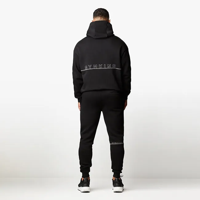 Gym King Outline Print Hood Tracksuit - Black sold by The Gym King product image thumbnail 2