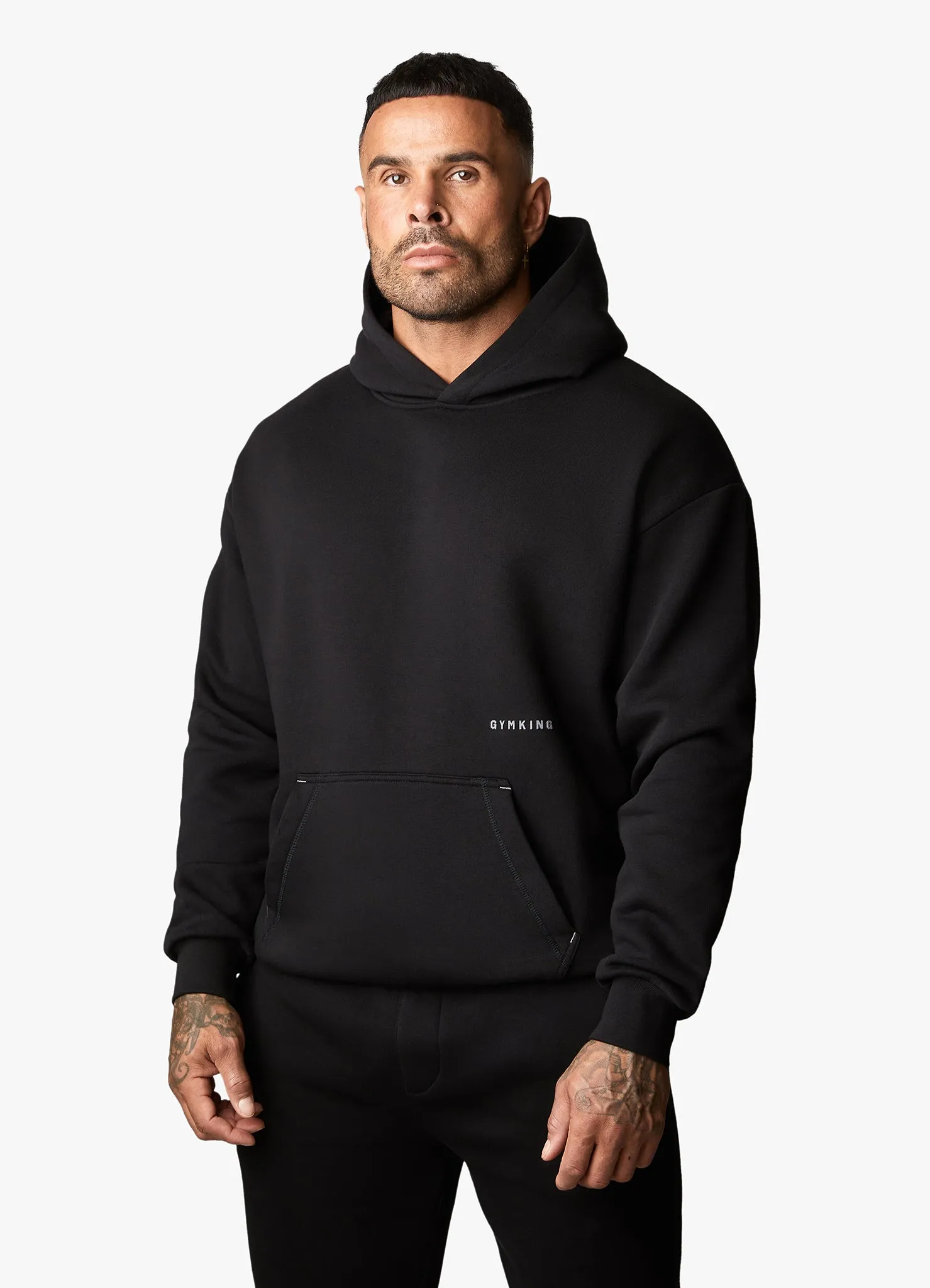 Gym King Outline Print Hood Tracksuit - Black sold by The Gym King product image thumbnail 3