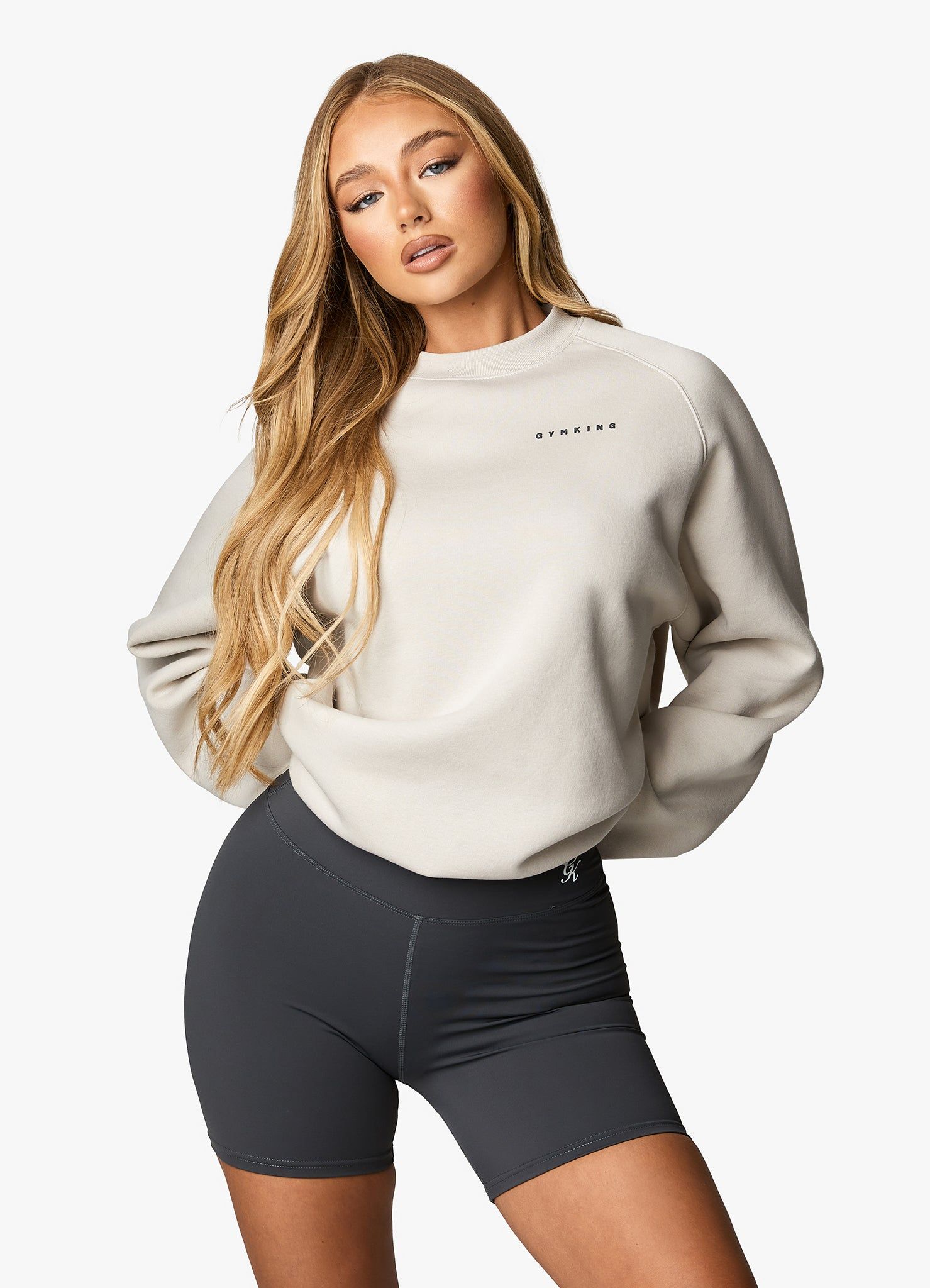 Gym King Powered By Belief Sweatshirt - Light Stone sold by The Gym King product image thumbnail 5