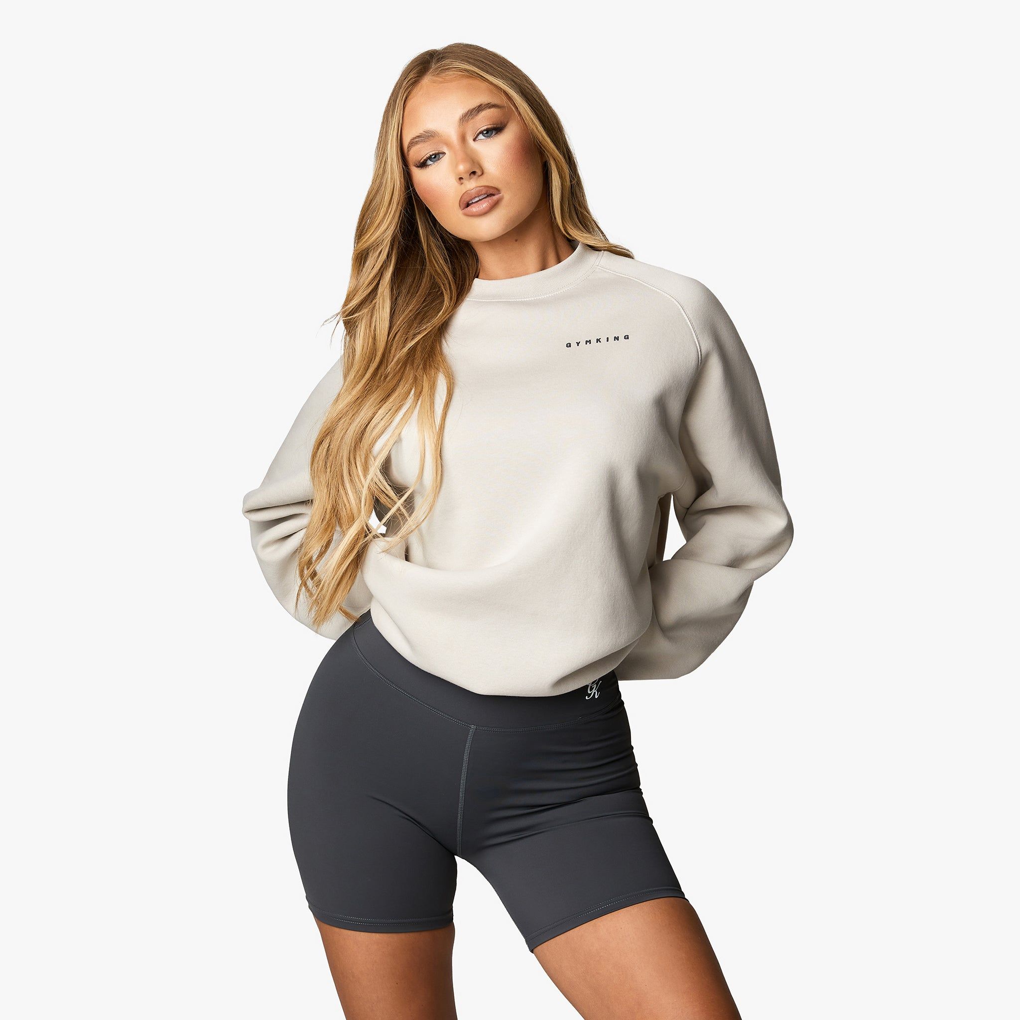 Gym King Powered By Belief Sweatshirt - Light Stone sold by The Gym King product image thumbnail 2