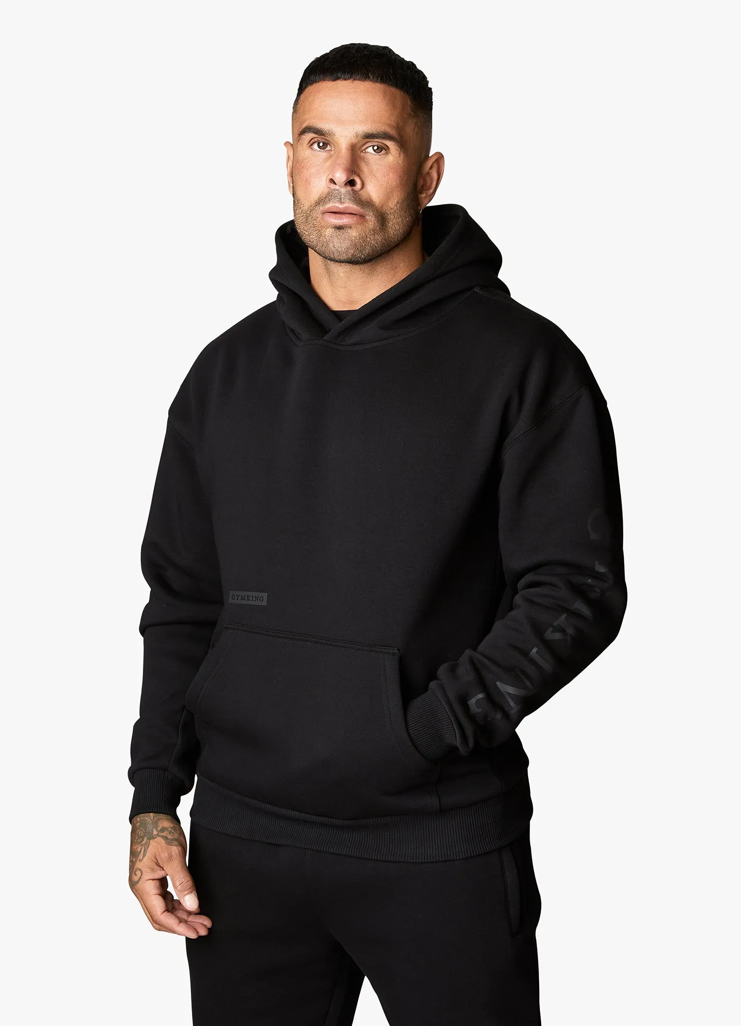 Gym King Covert Linear Logo Hood - Black sold by The Gym King