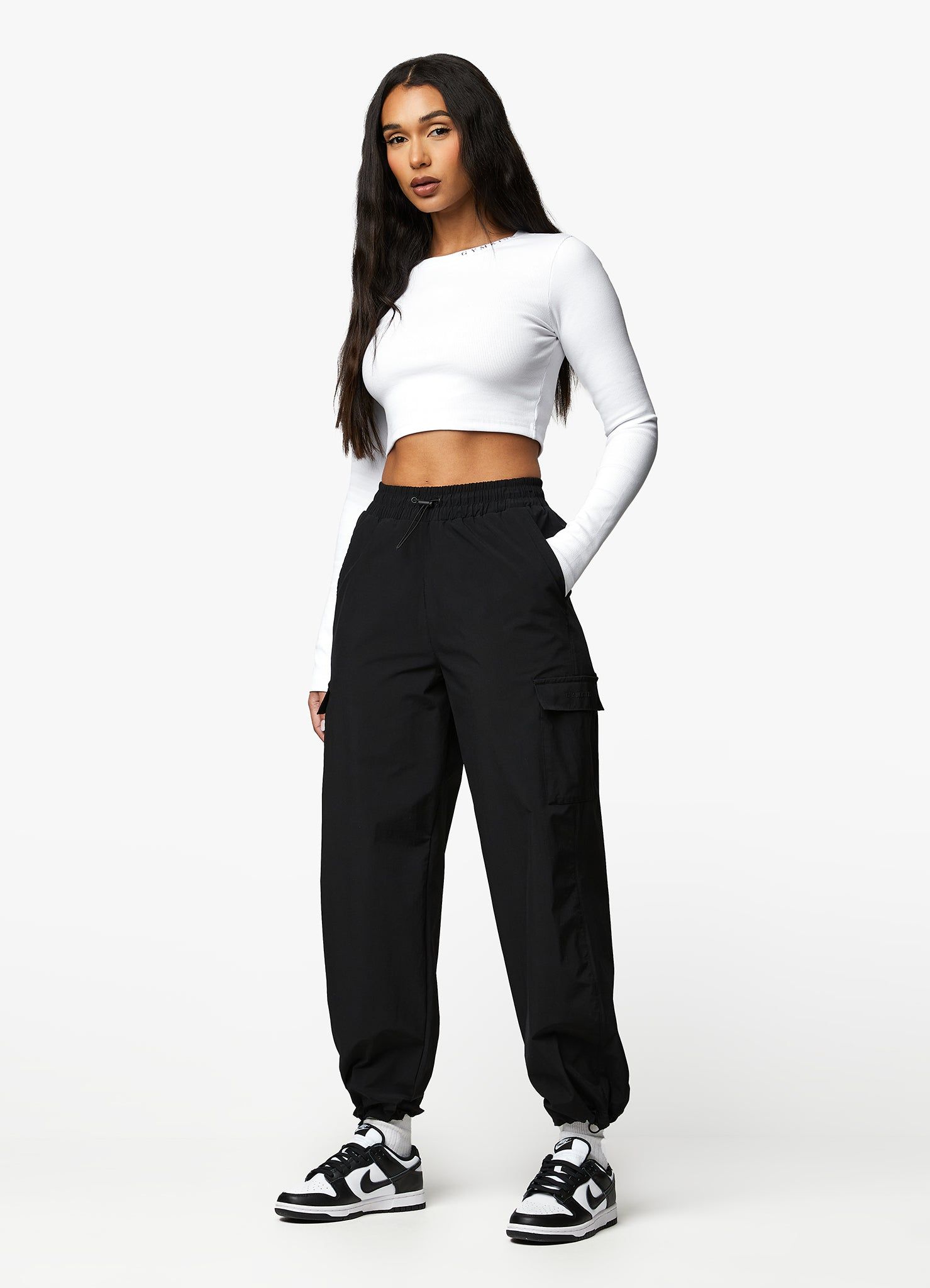 Gym King Utility Rib LS Crop Top - White sold by The Gym King product image thumbnail 10