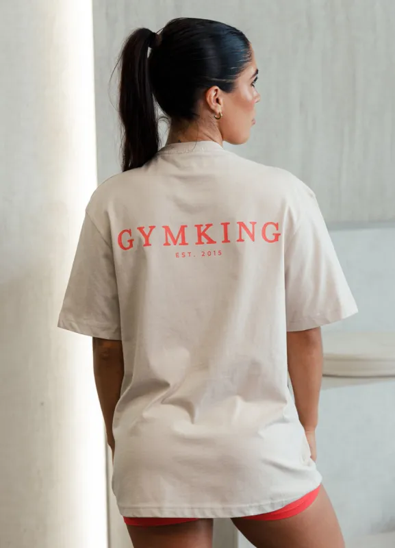Gym King Established Boyfriend Tee - Clay sold by The Gym King