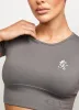 Gym King Formation Seamless Rib Ss Top - Gunmetal sold by The Gym King