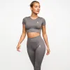 Gym King Formation Seamless Rib Ss Top - Gunmetal sold by The Gym King