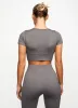 Gym King Formation Seamless Rib Ss Top - Gunmetal sold by The Gym King