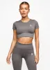 Gym King Formation Seamless Rib Ss Top - Gunmetal sold by The Gym King