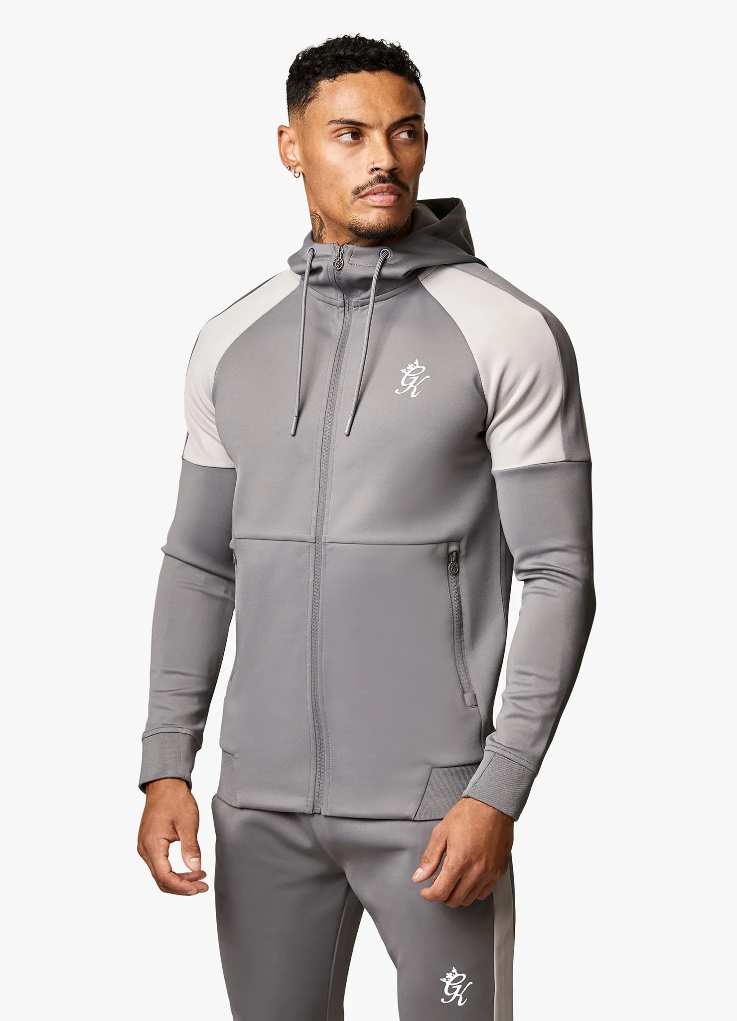 Gym King Core Plus Poly FZ Hood - Grey sold by The Gym King