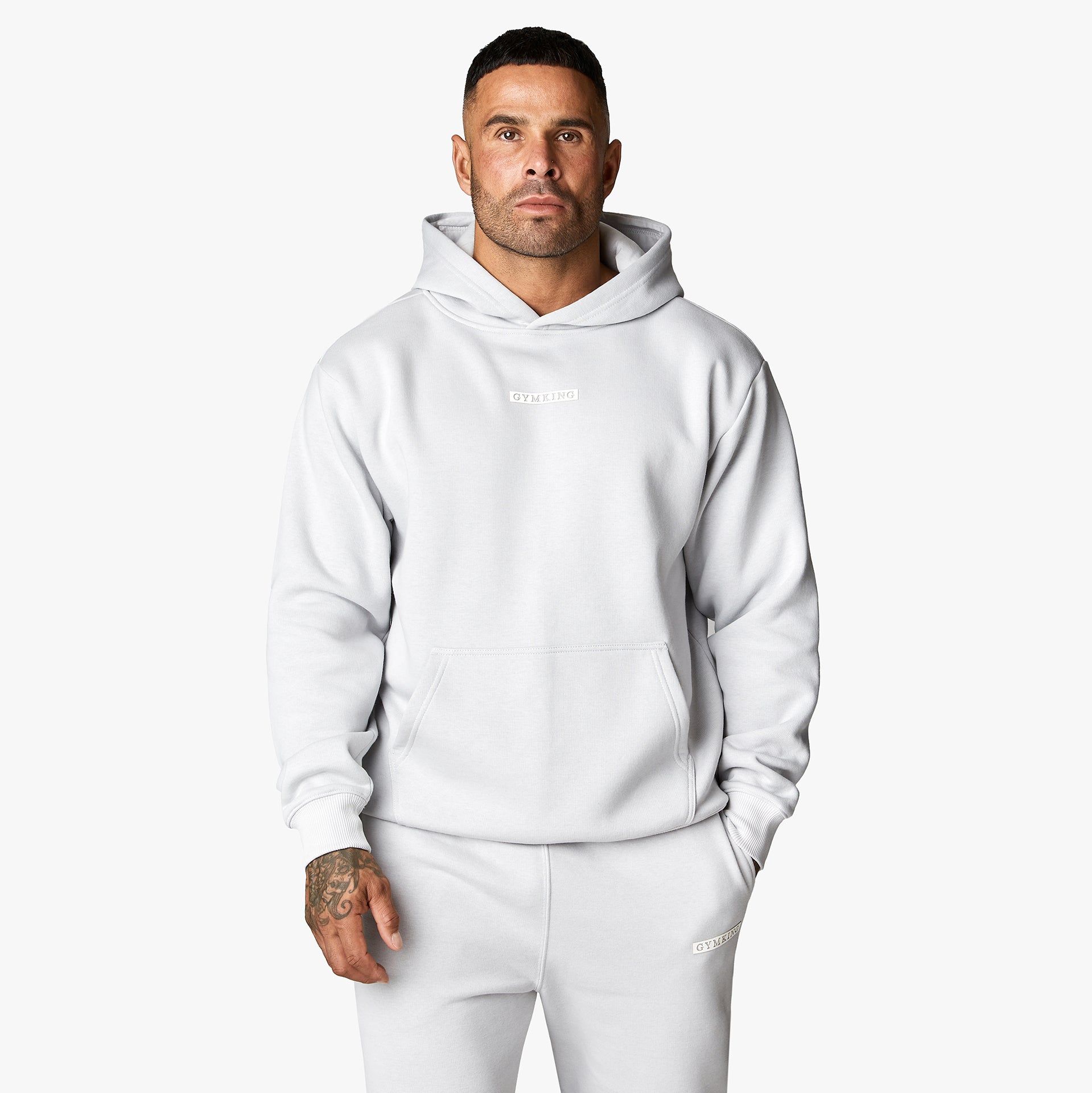Gym King Box Logo Hood - Light Grey sold by The Gym King product image thumbnail 2