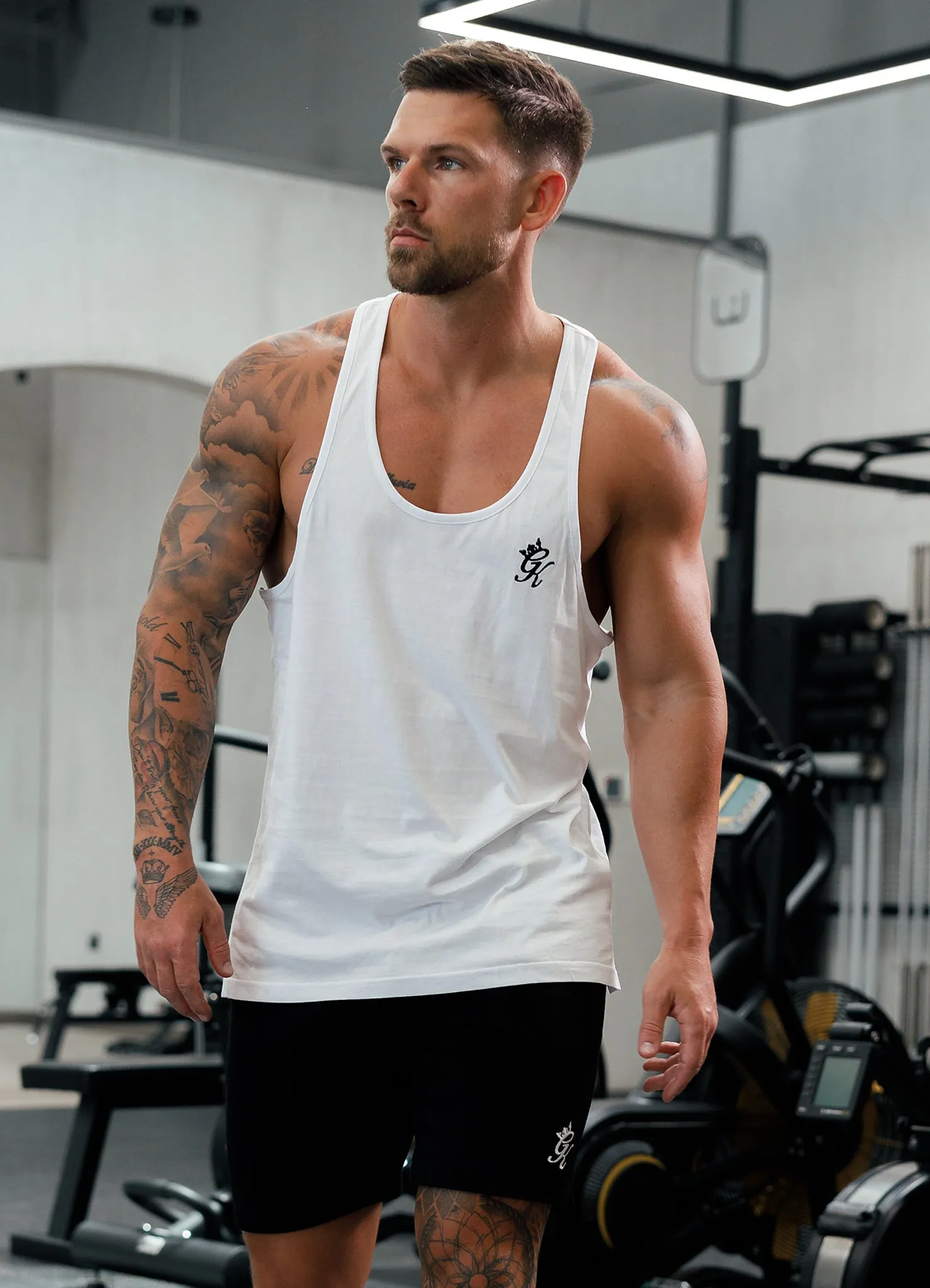 Gym King Fundamental Stringer Jersey Vest - White sold by The Gym King