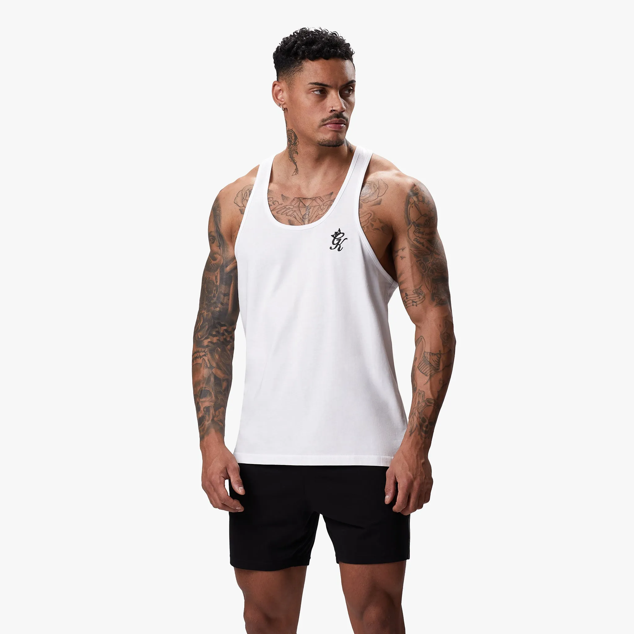 Gym King Fundamental Stringer Jersey Vest - White sold by The Gym King product image thumbnail 2