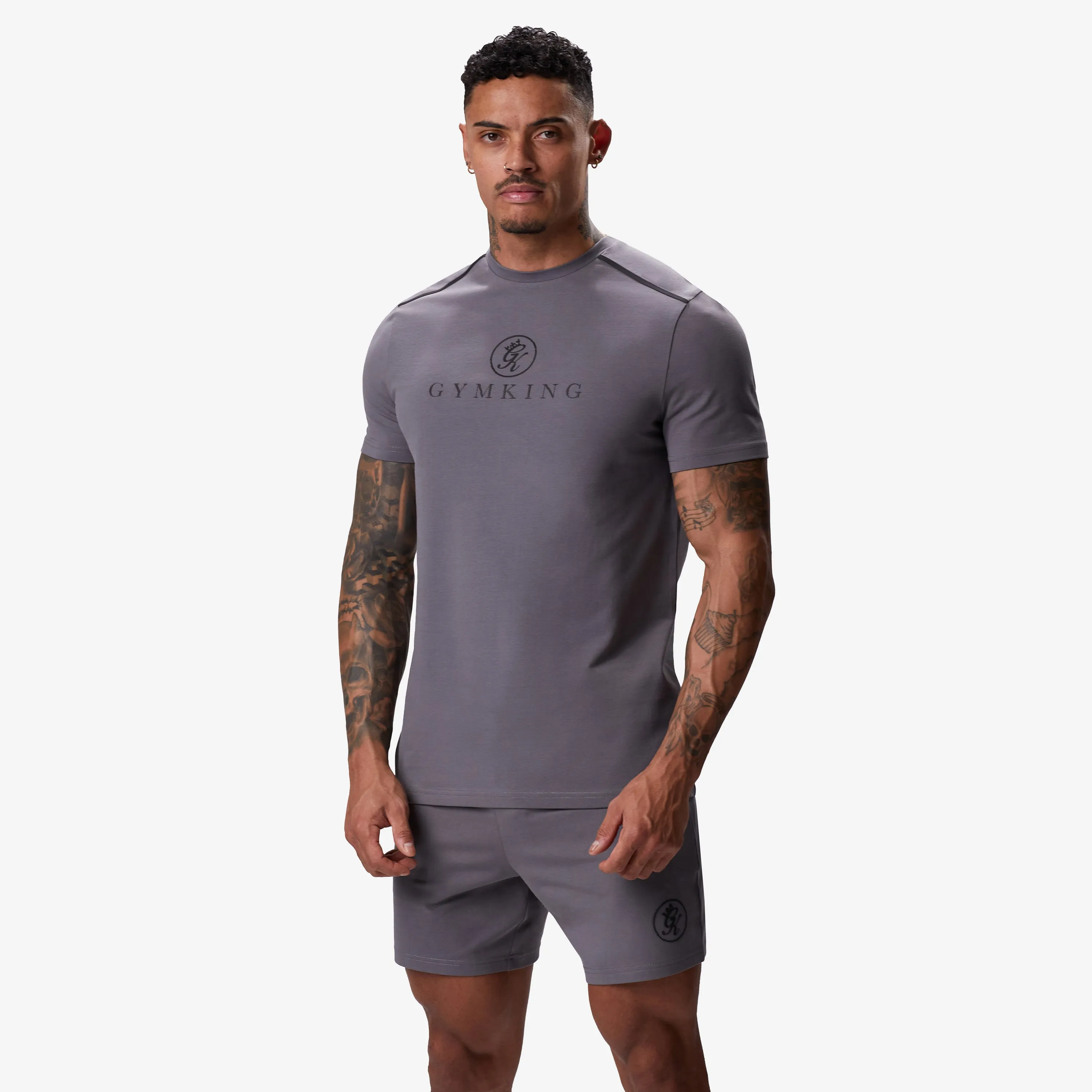 Gym King Pro Logo Tee v2 - Fossil Grey sold by The Gym King product image thumbnail 2