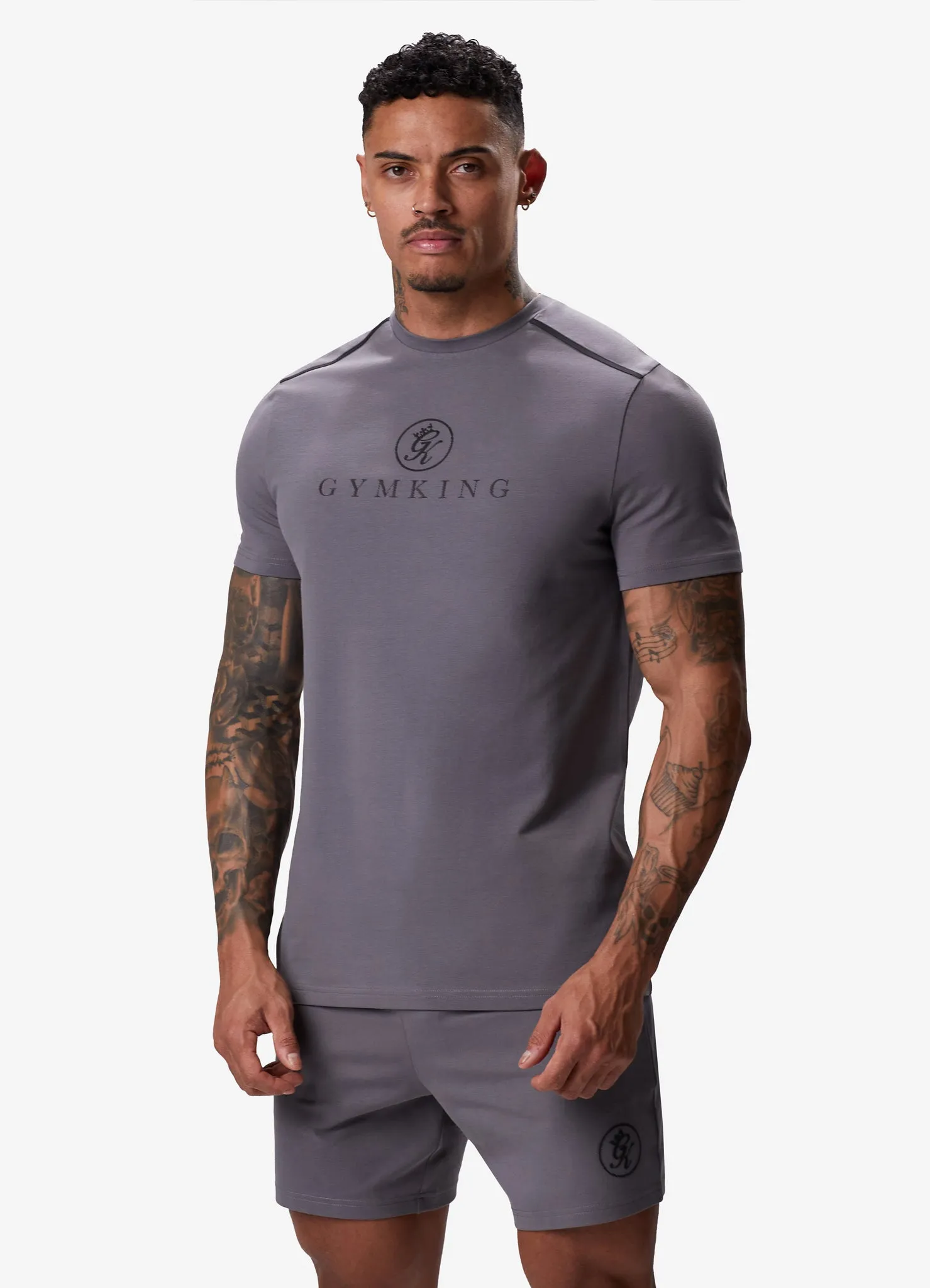 Gym King Pro Logo Tee v2 - Fossil Grey sold by The Gym King product image thumbnail 5