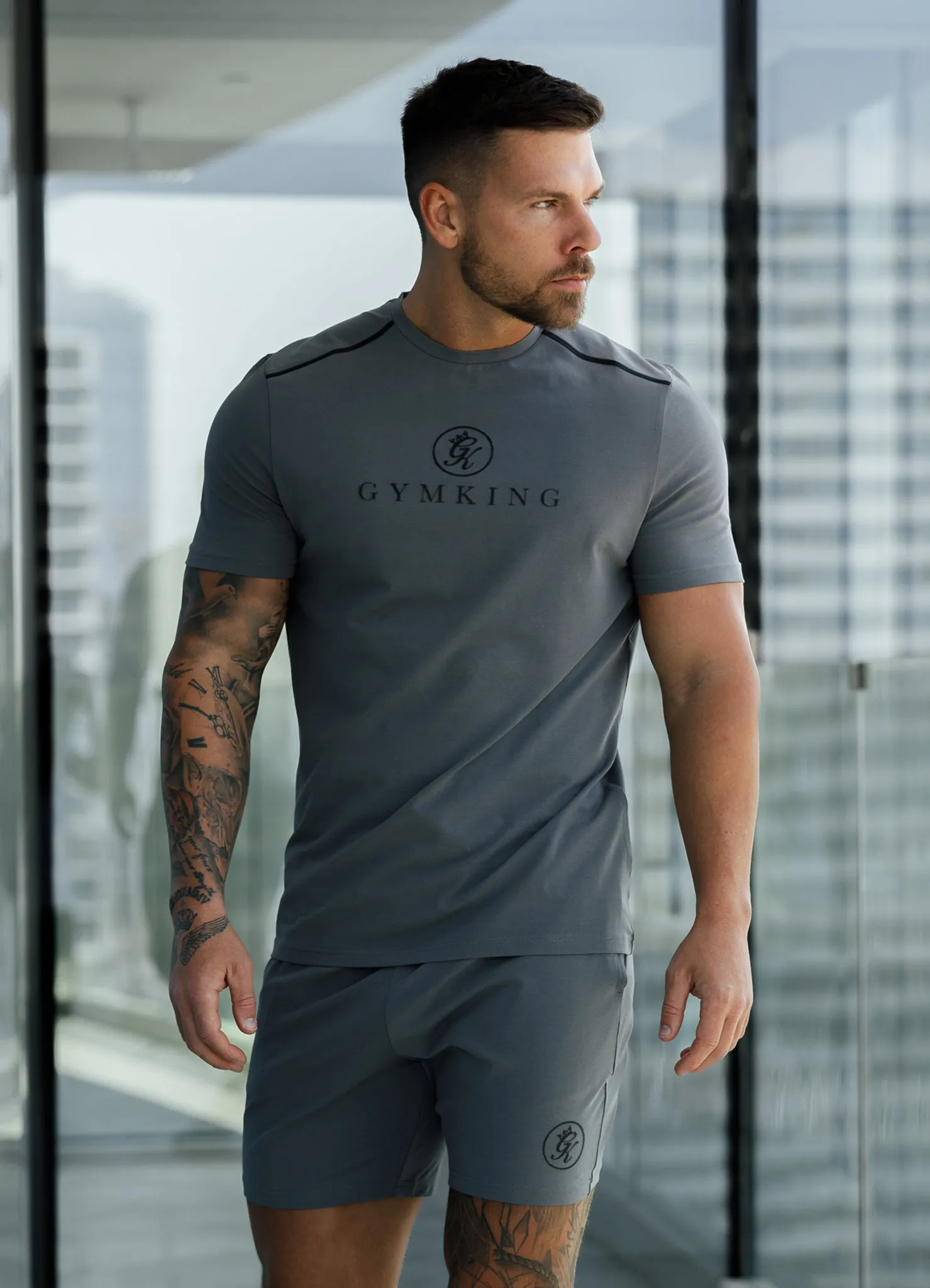 Gym King Pro Logo Tee v2 - Fossil Grey sold by The Gym King product image thumbnail 4