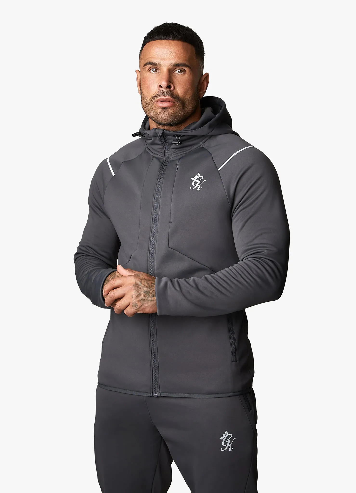 Gym King Reflect Poly FZ Hood - Graphite sold by The Gym King