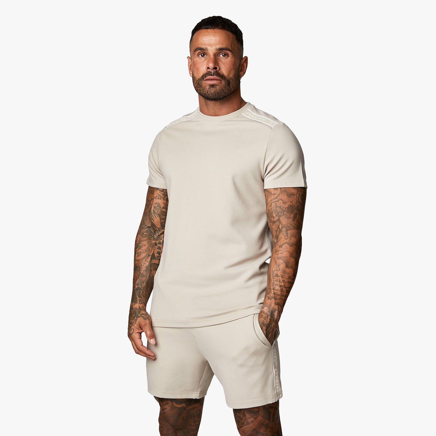 Gym King Signature Taped Tee - Sand sold by The Gym King product image thumbnail 2