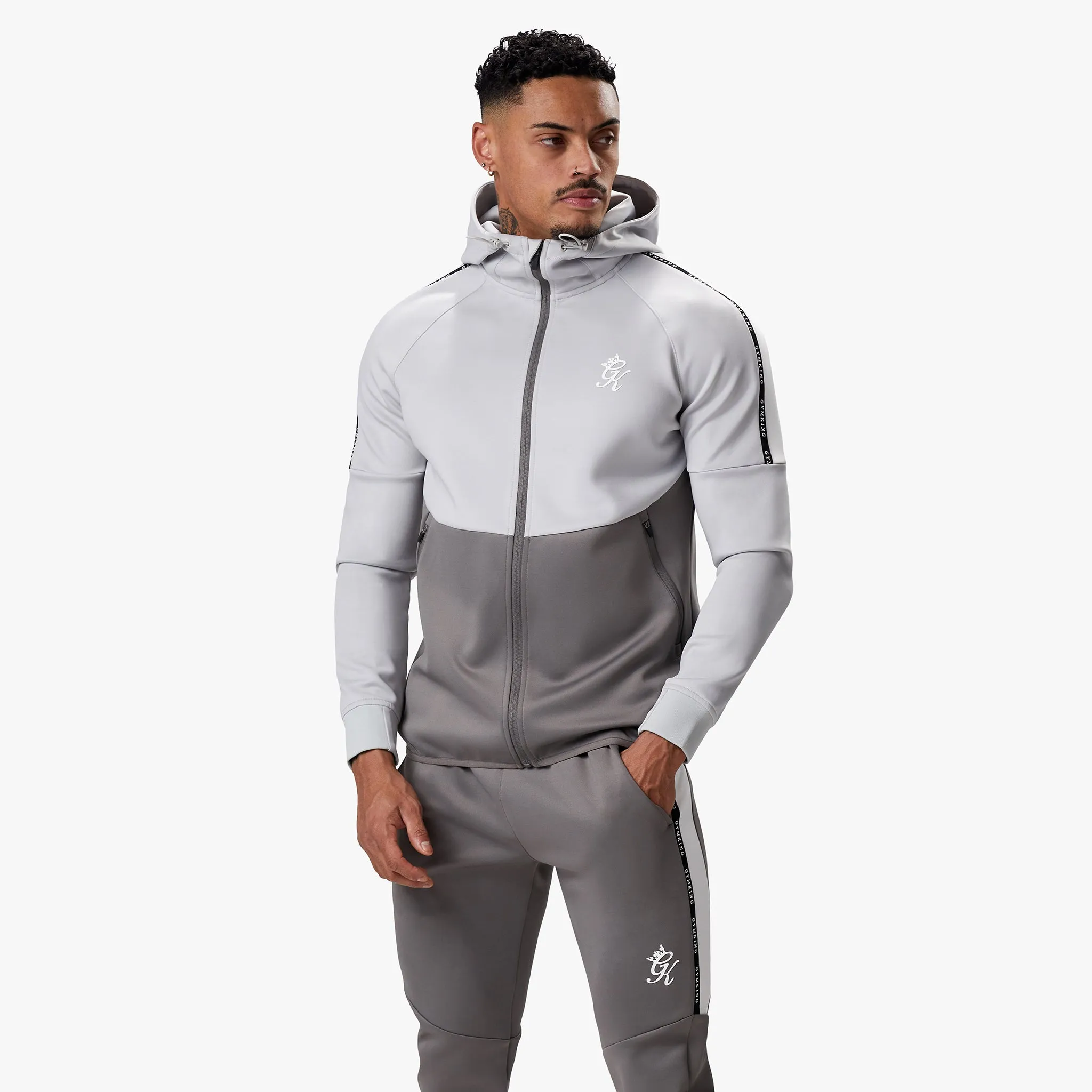 Gym King Taped Core Plus FZ Hood - Silver Grey/Steel sold by The Gym King product image thumbnail 2