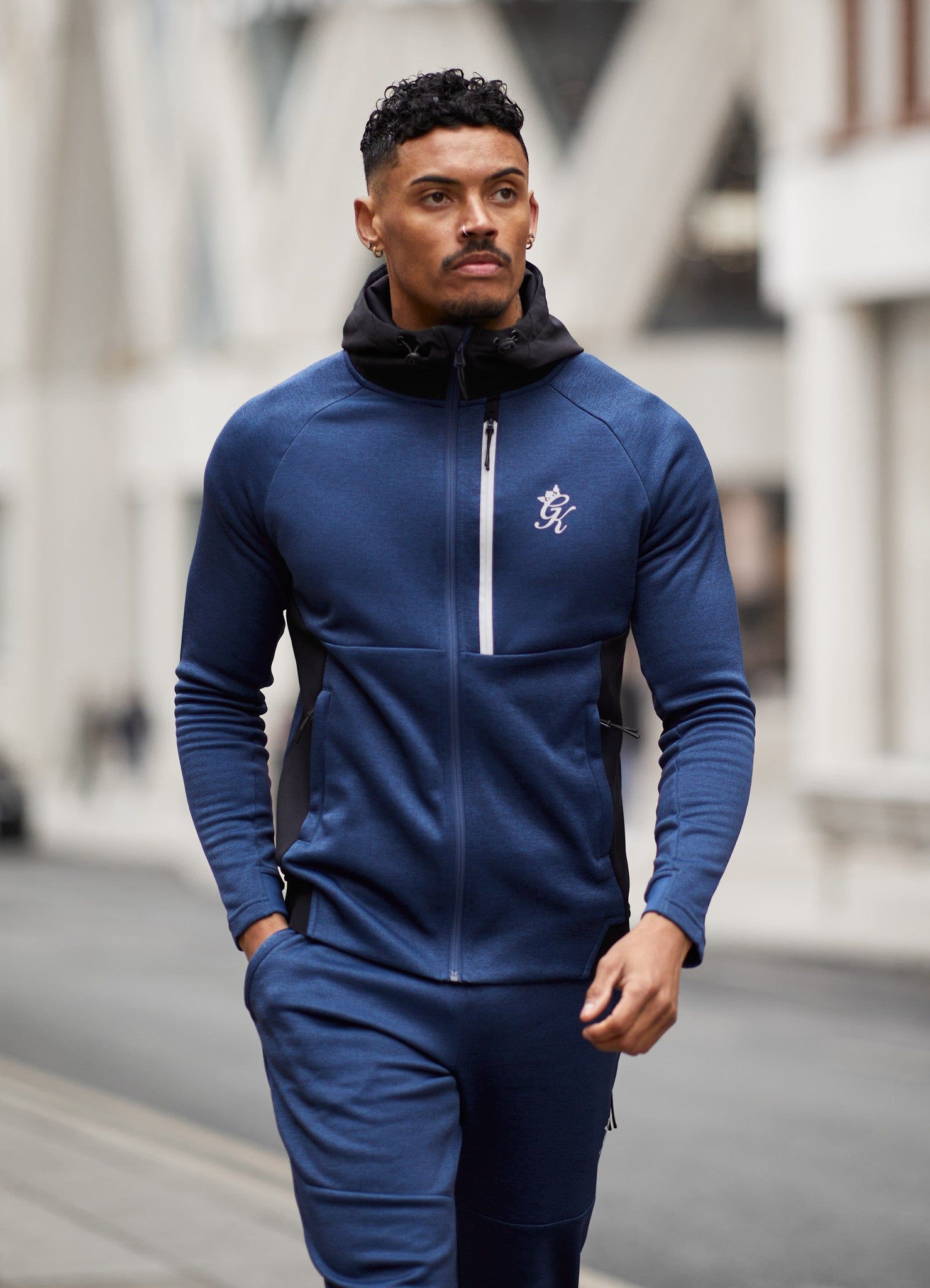 Gym King Endurance Full Zip Hood - Navy/Black sold by The Gym King