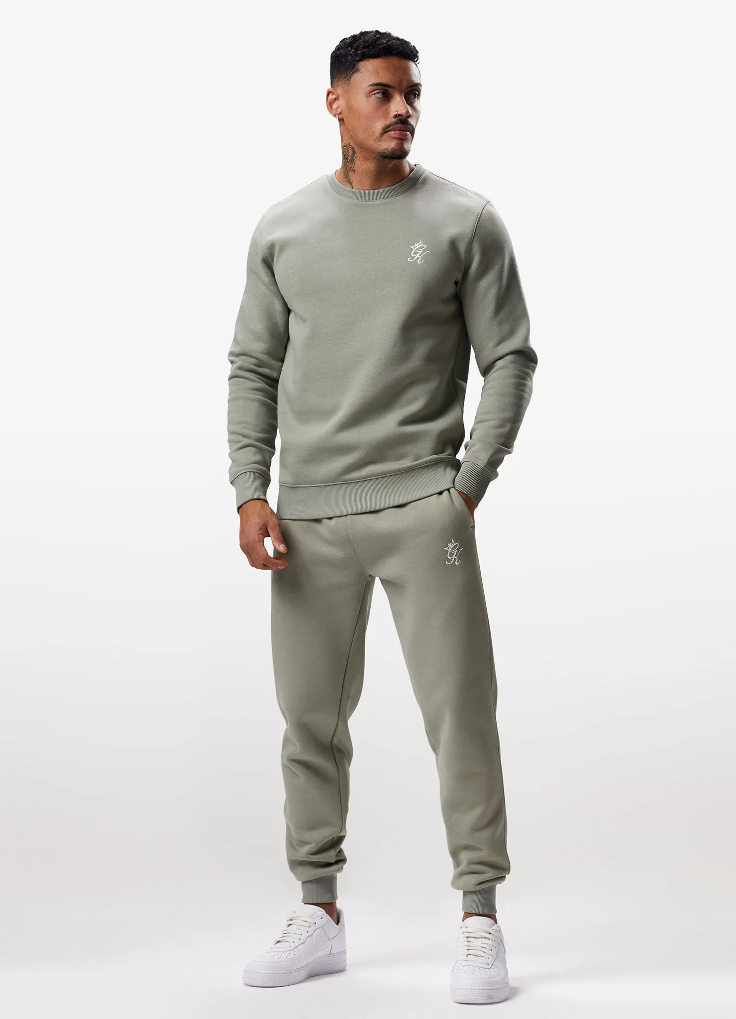 Gym King Fundamental Fleece Crew Tracksuit - Soft Khaki sold by The Gym King