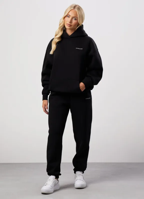 Gym King 365 Relaxed Fit Fleece Hoodie & Jogger - Black sold by The Gym King