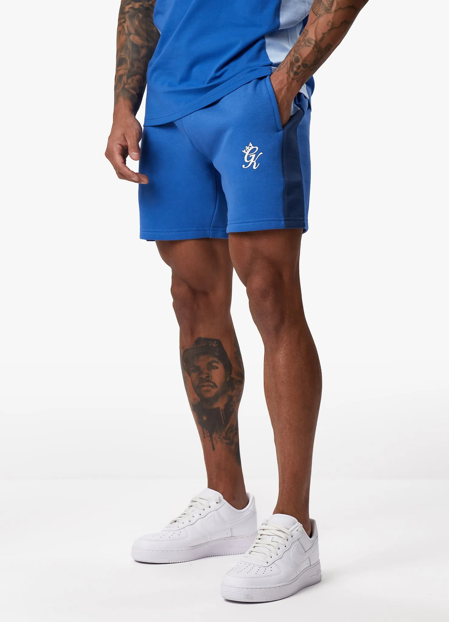 Gym King Contrast Panel Fleece Short - Riviera Blue/Sky Blue sold by The Gym King product image thumbnail 5