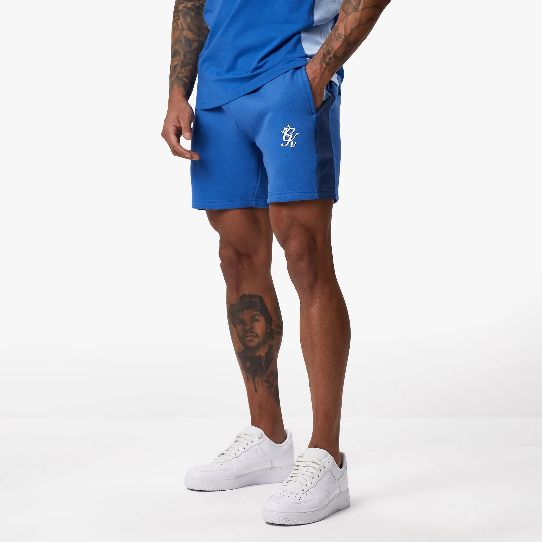 Gym King Contrast Panel Fleece Short - Riviera Blue/Sky Blue sold by The Gym King product image thumbnail 2