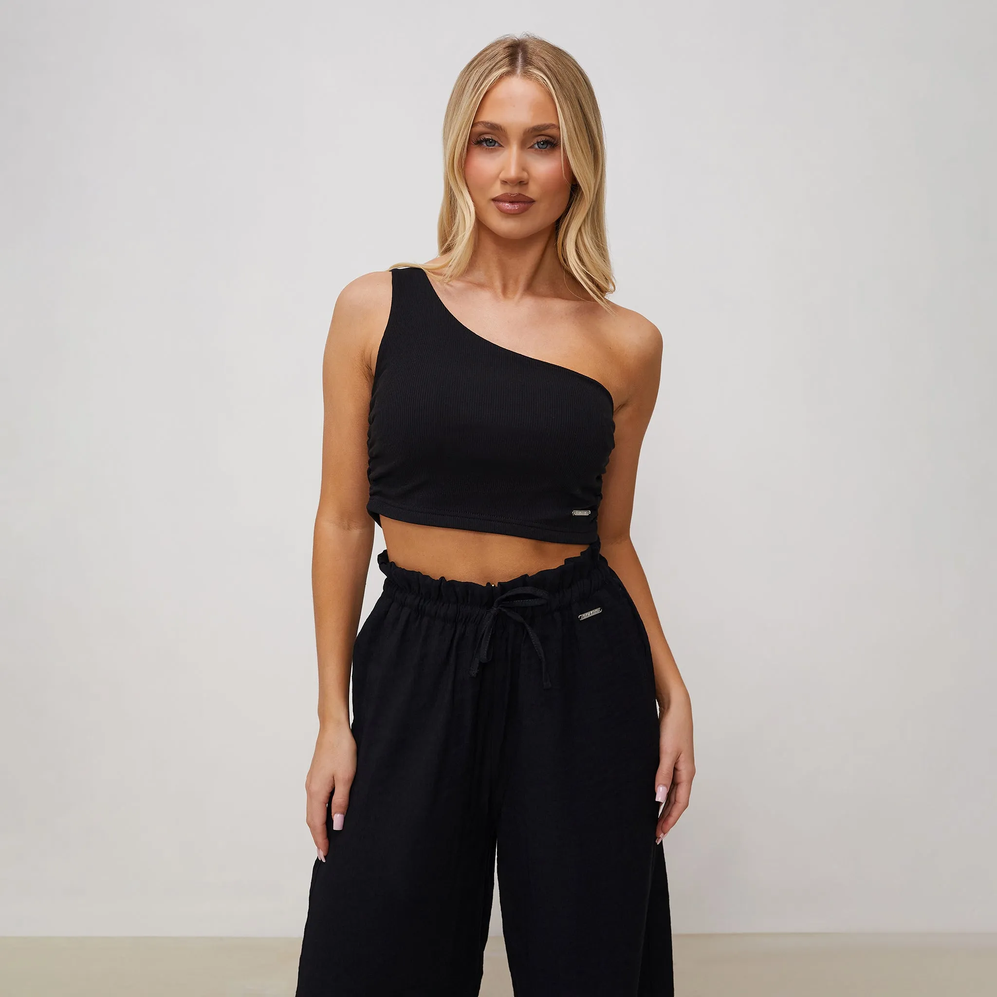 Gym King Asymmetric Crop - Black sold by The Gym King product image thumbnail 2
