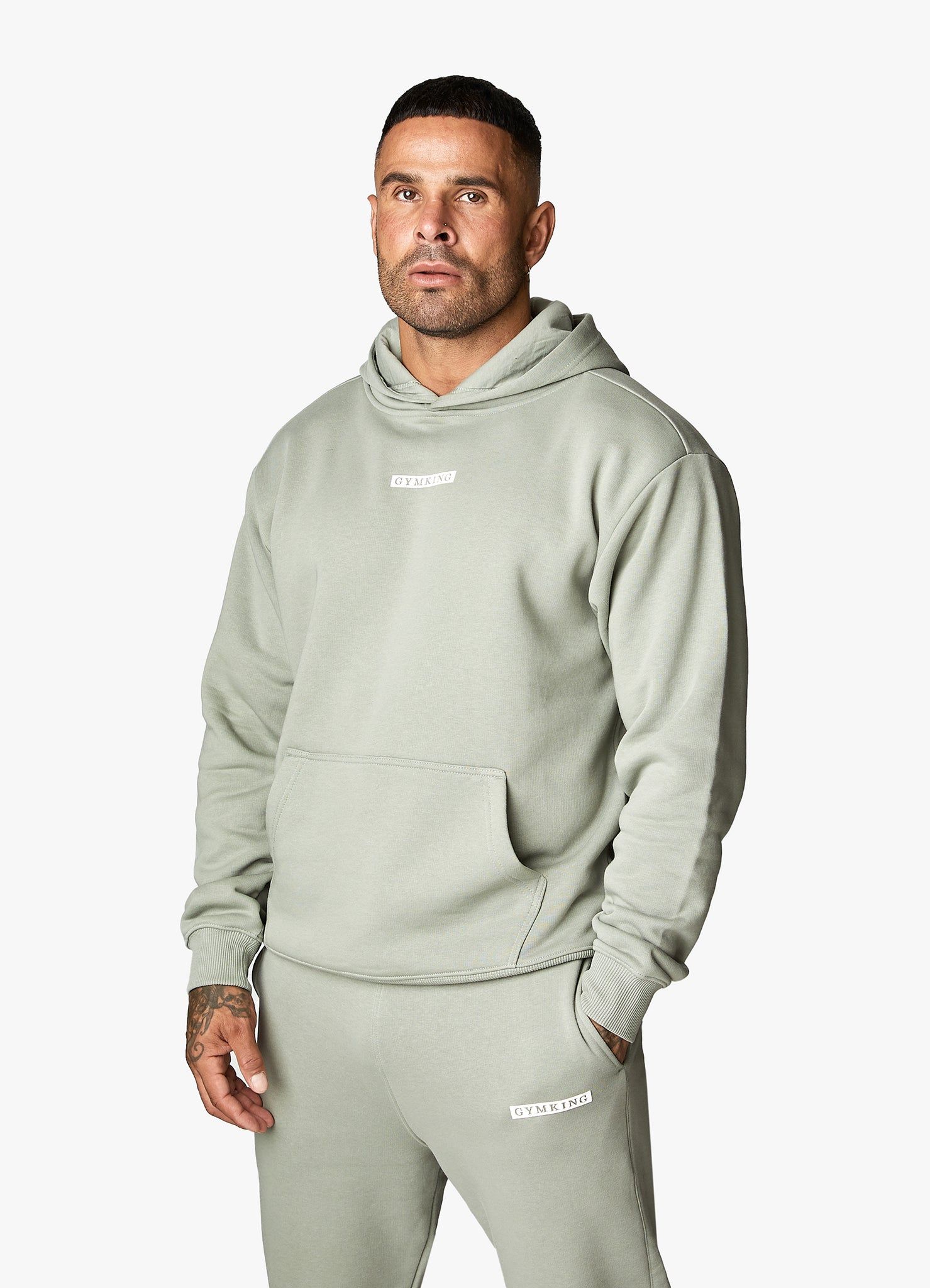 Gym King Box Logo Hood - Soft Khaki sold by The Gym King
