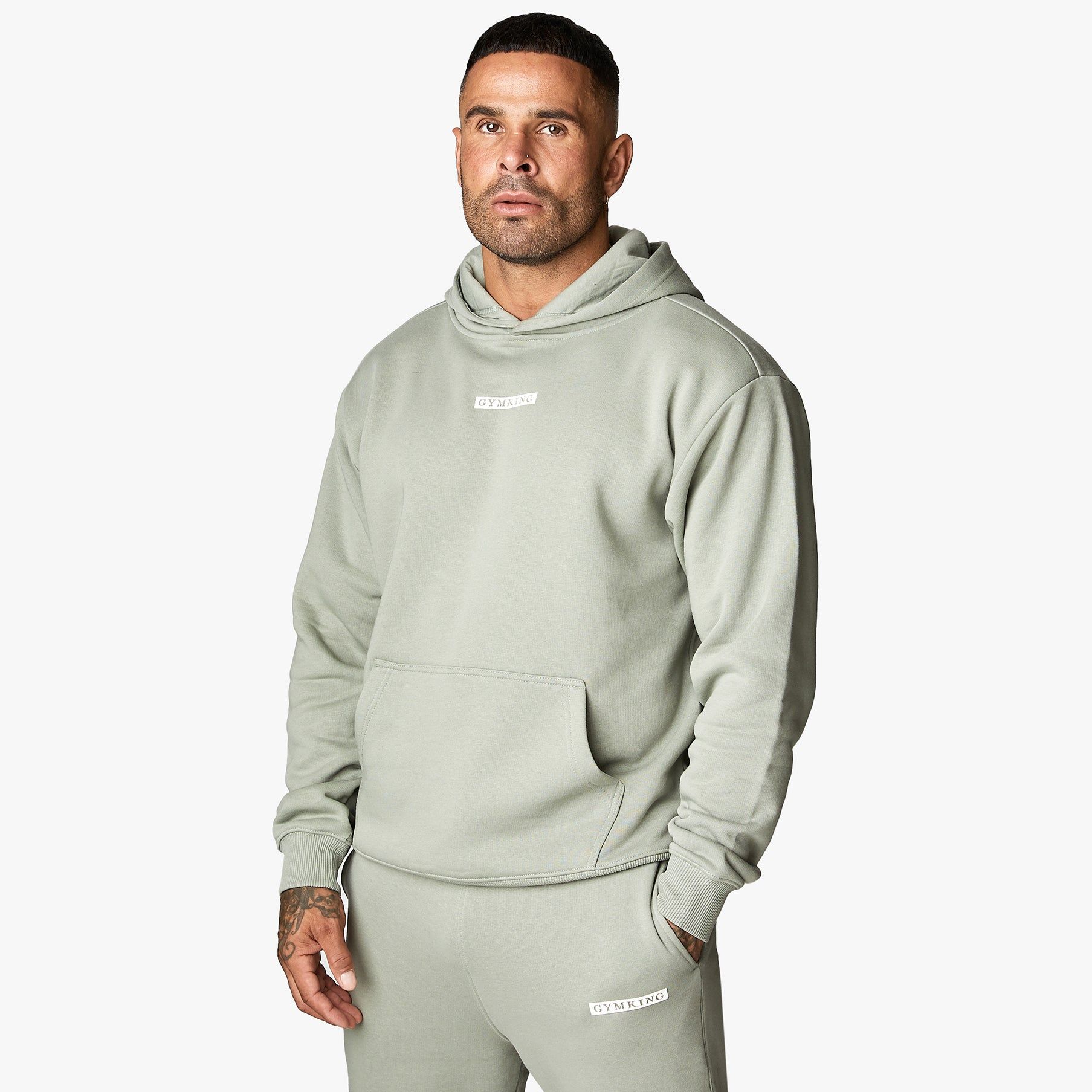 Gym King Box Logo Hood - Soft Khaki sold by The Gym King product image thumbnail 2