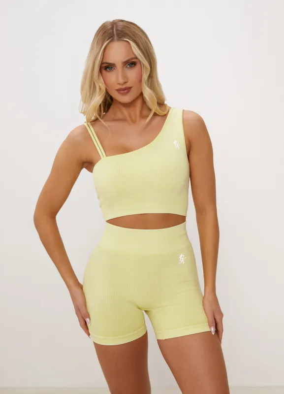 Gym King Formation Asymmetric Bra - Washed Lemon Sherbert sold by The Gym King