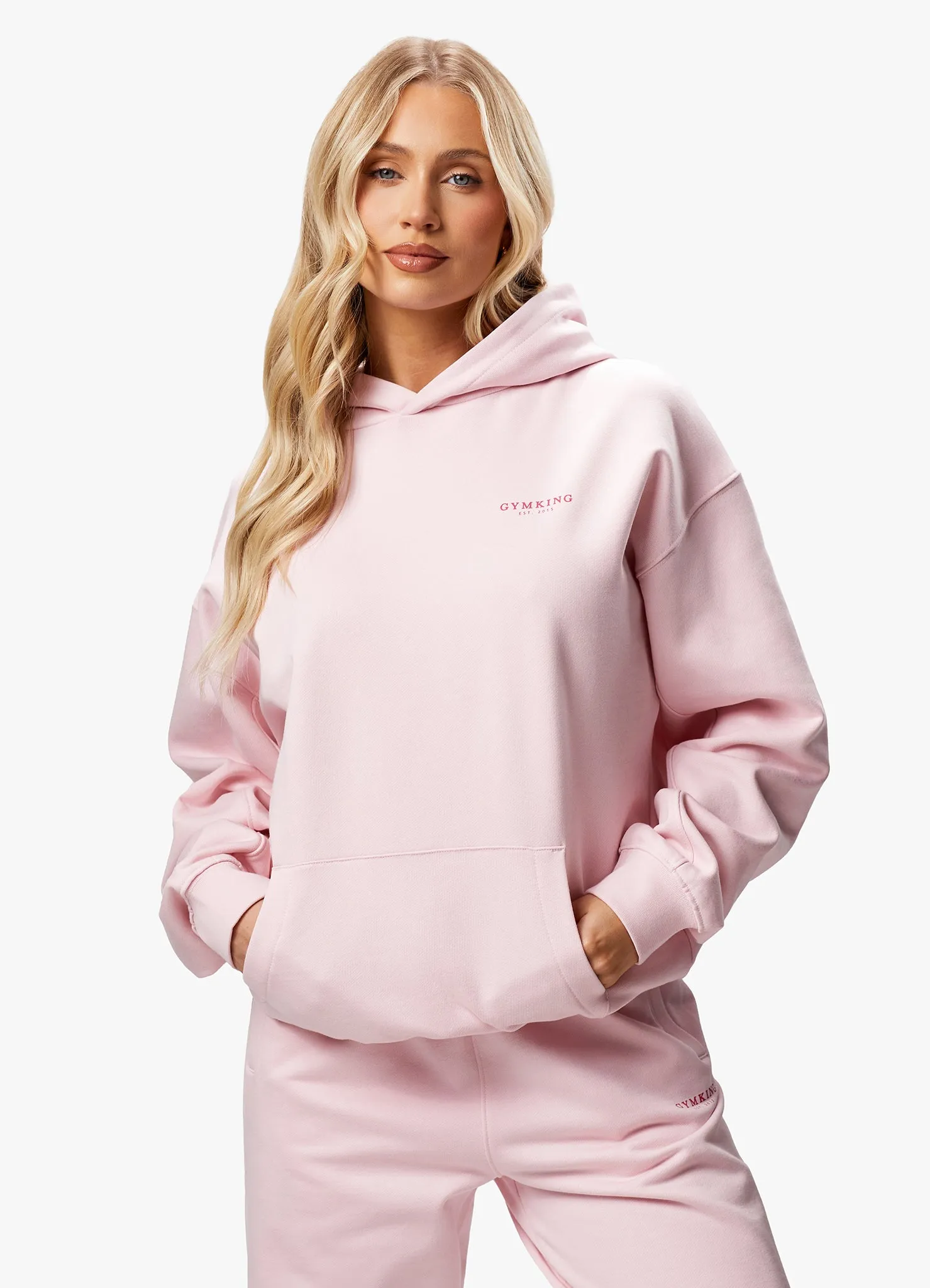 Gym King Established Relaxed Fit Hood - Candyfloss Pink sold by The Gym King product image thumbnail 3