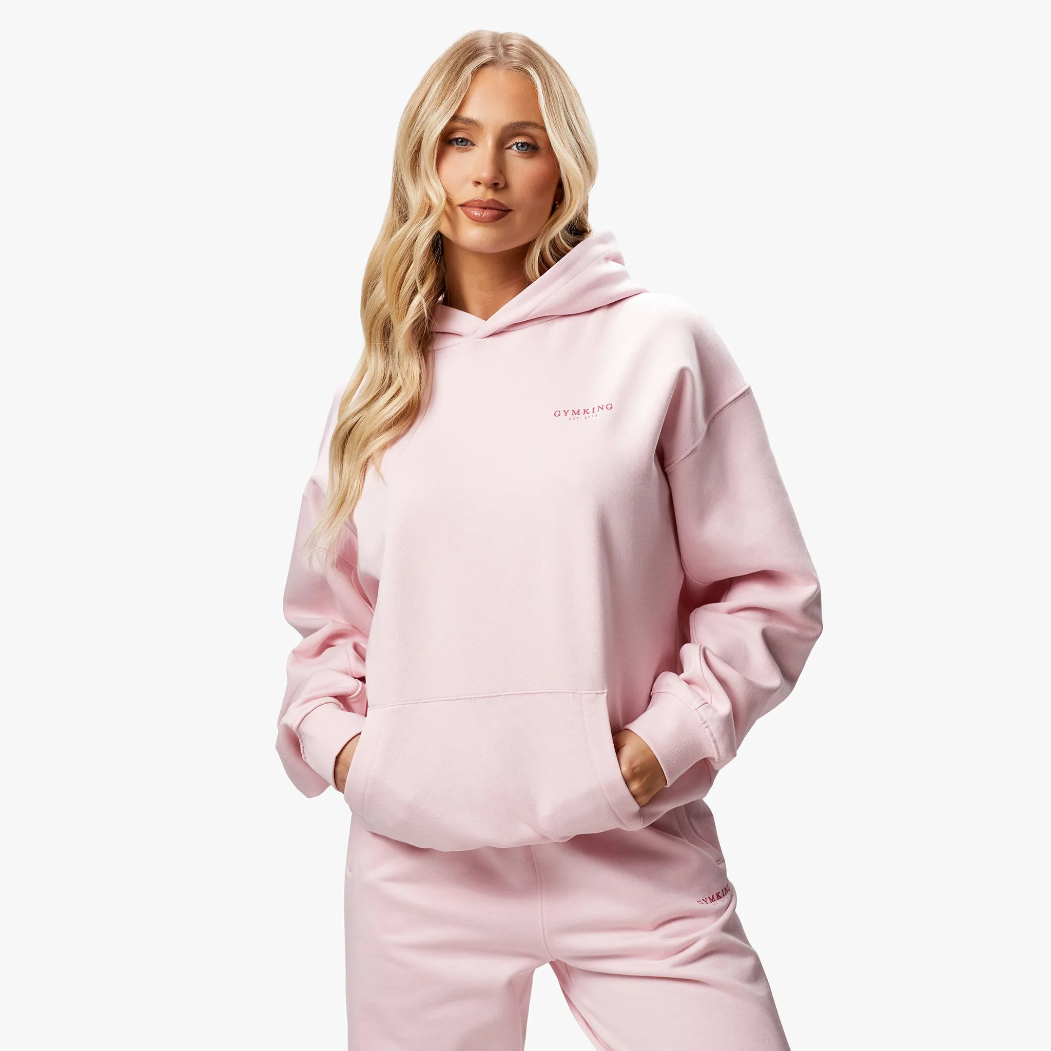 Gym King Established Relaxed Fit Hood - Candyfloss Pink sold by The Gym King product image thumbnail 2